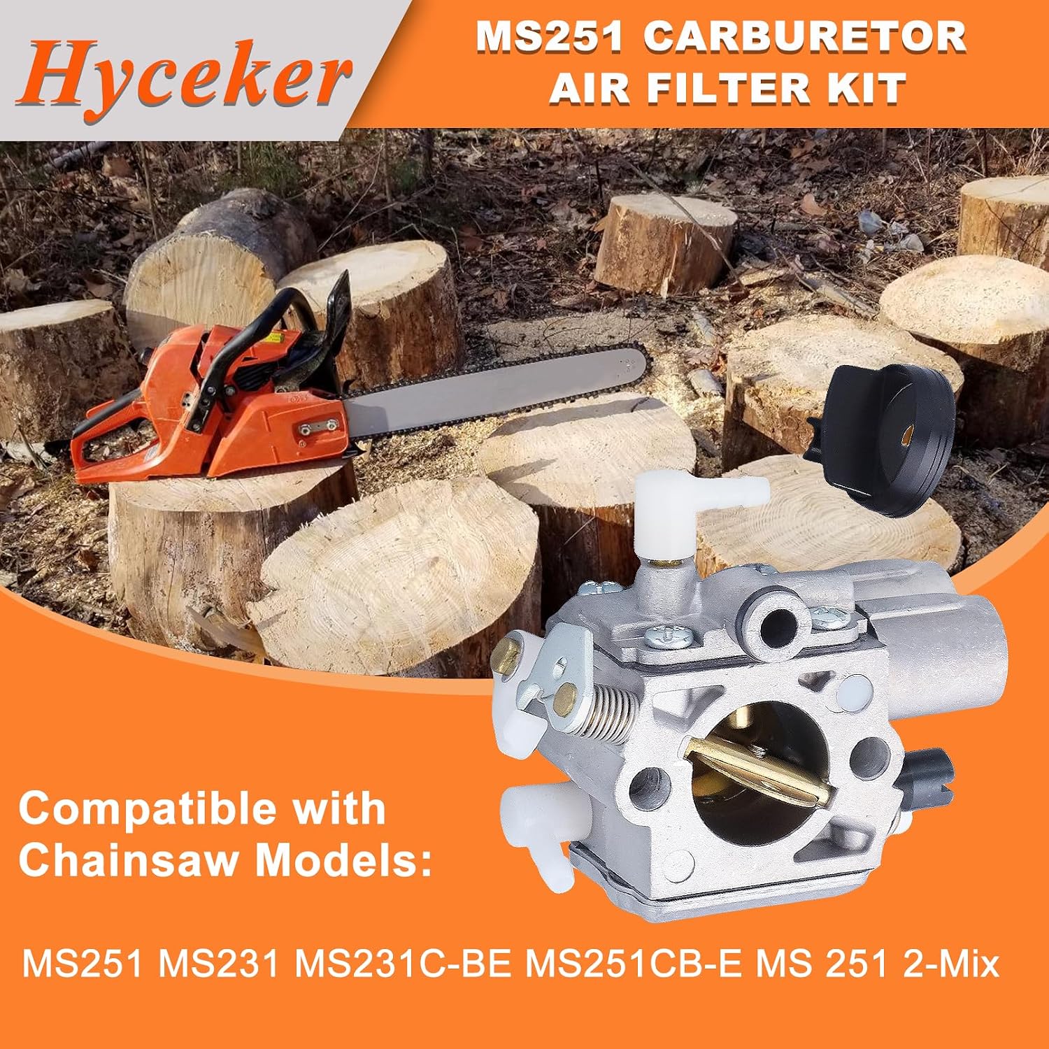 MS251 Carburetor Air Filter Kit for Stihl MS251 MS231 MS231C-BE MS251CB-E MS 251 2-Mix Chainsaw Parts