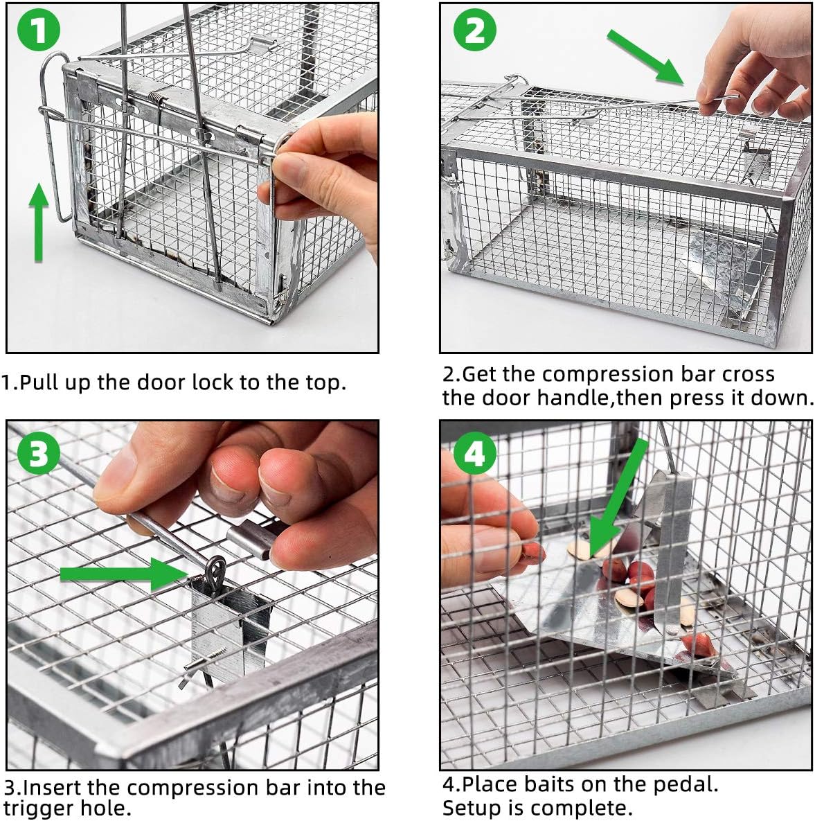Kensizer Humane Rat Trap, Small Mouse Traps 10.5" L x 5.5" W x 4.5" H | Chipmunk Rodent Trap, Indoor and Outdoor, Mouse Voles Hamsters, Live Cage Catch and Release, 1-Pack