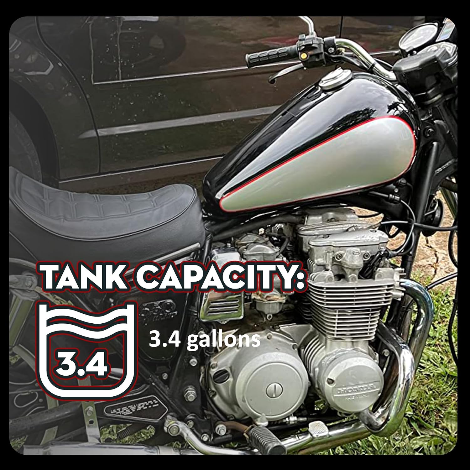 SLMOTO 3.4 Gallon Motorcycle Gas Tank W/Cap Fit For Honda Rebel 250 CMX250