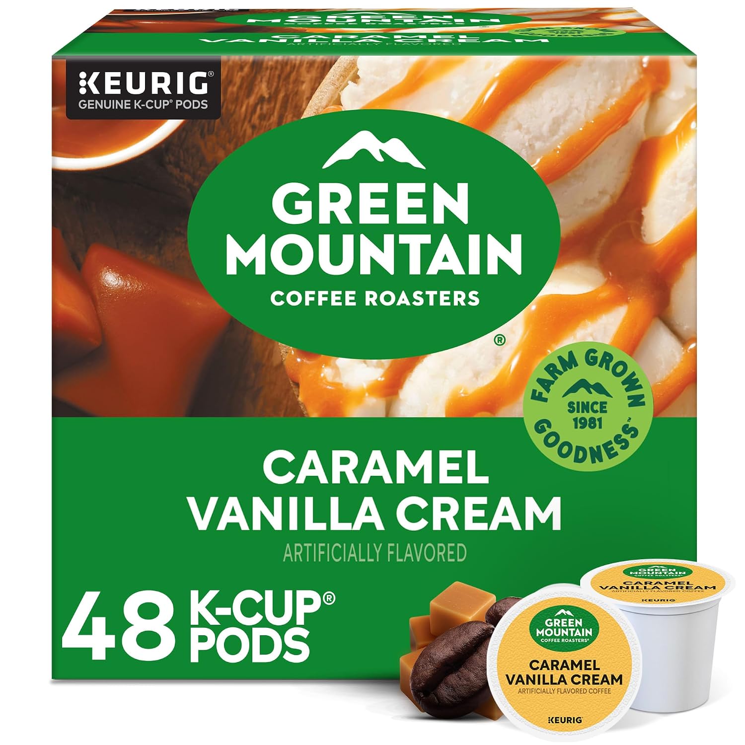 Green Mountain Coffee Roasters Island Coconut, Single-Serve Keurig K-Cup Pod, Flavored Light Roast Coffee, 24 Count (Pack of 1)