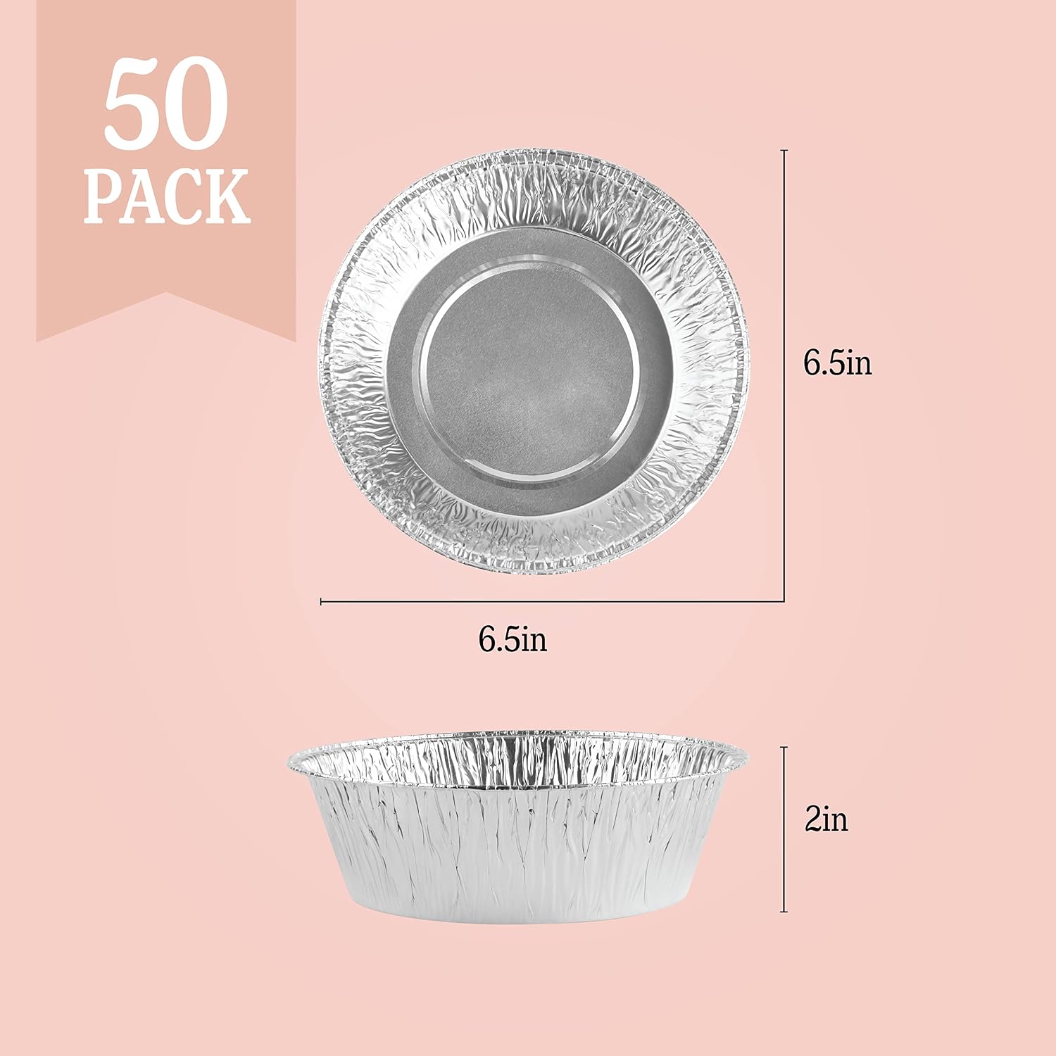 PLASTICPRO 9'' Inch Round Tin Foil Pans Disposable Aluminum Pack of 20