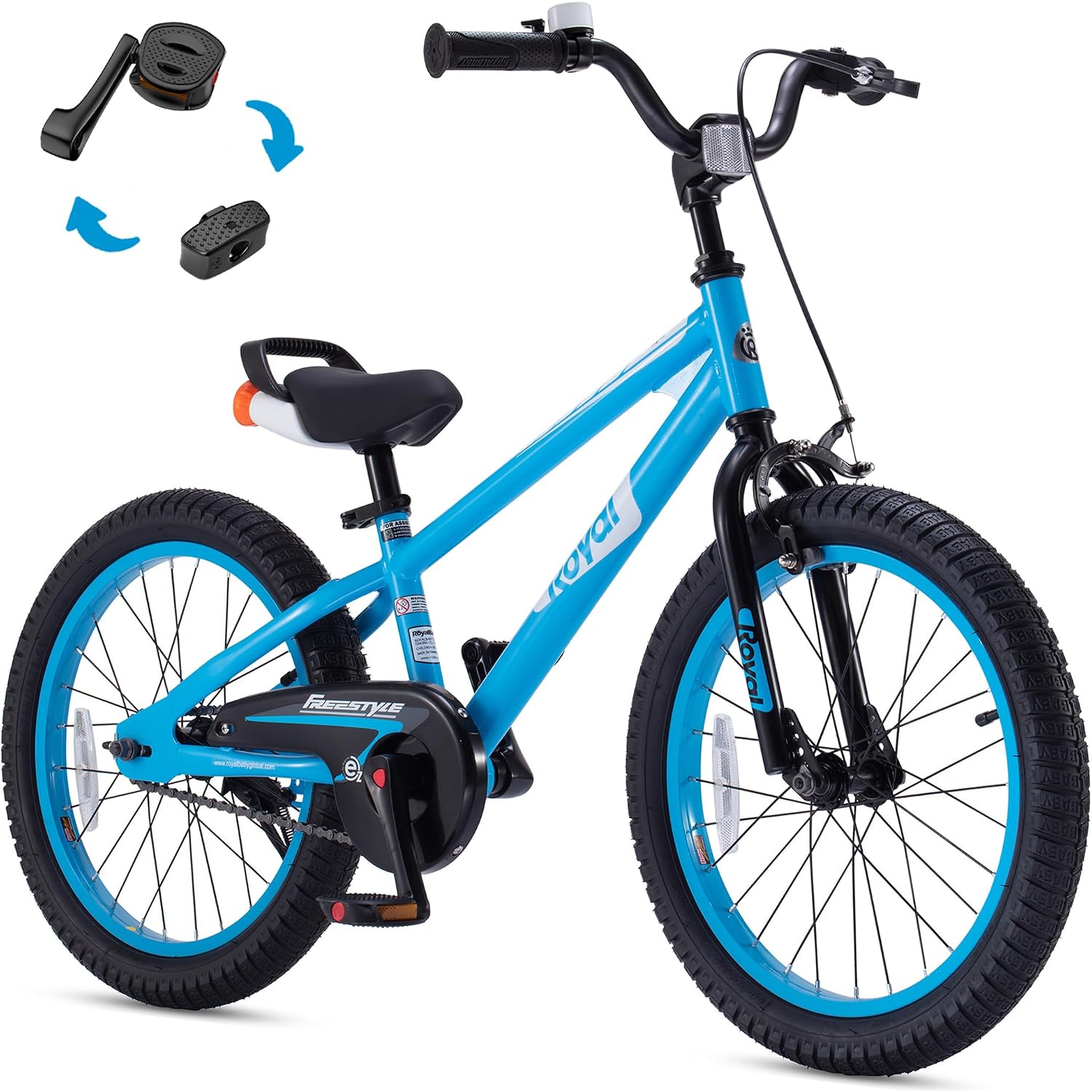 RoyalBaby EZ Kids Bike 12 14 16 18 20 Inch Balance Pedal 2-in-1 Training Bicycle Boys Girls Ages 3 to 12 Years Easy Learn for Beginners