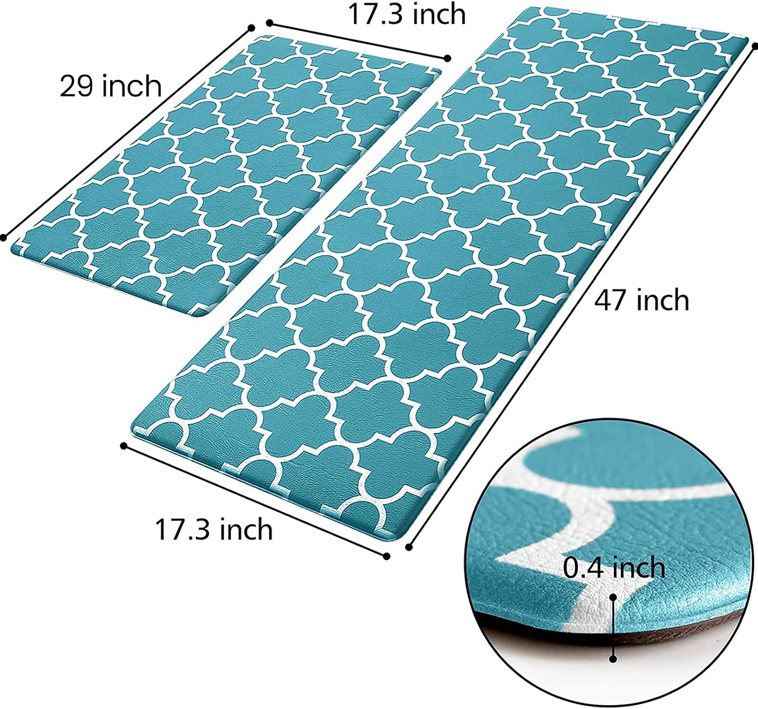 KMAT Kitchen Mat Set of 2,Cushioned Anti-Fatigue Kitchen Mats for Floor