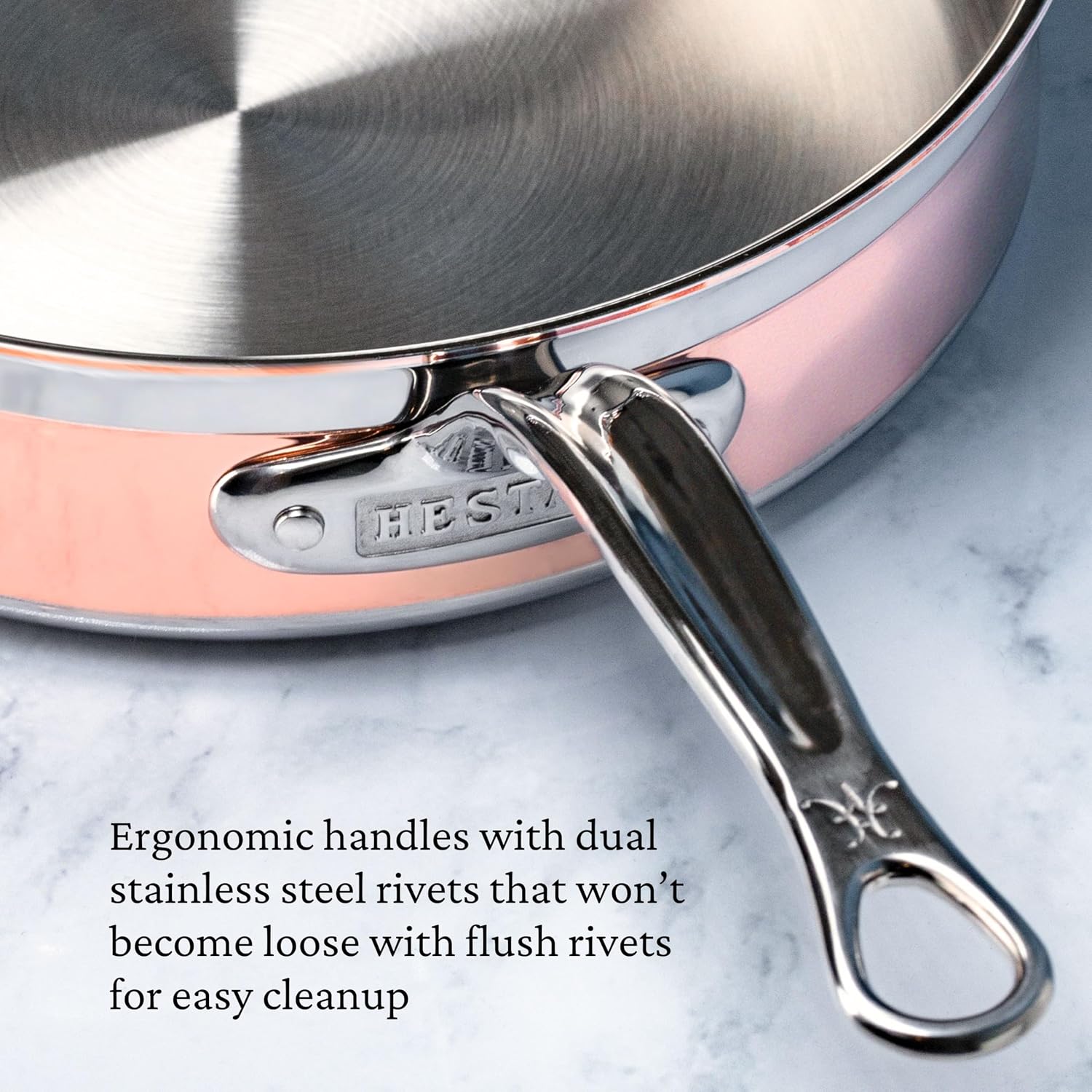 Hestan - CopperBond Collection - 100% Pure Copper Frying Pan, Induction Cooktop Compatible, 8.5-Inch
