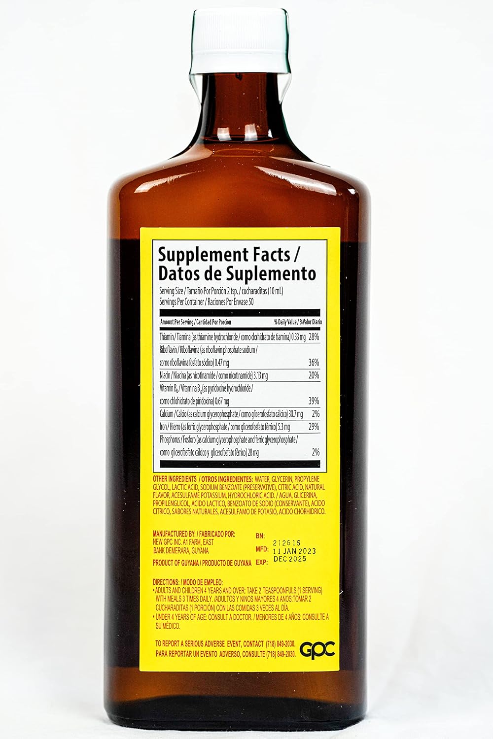 Nutrophos Liquid Dietary Supplement with B vitamins and minerals 500ml