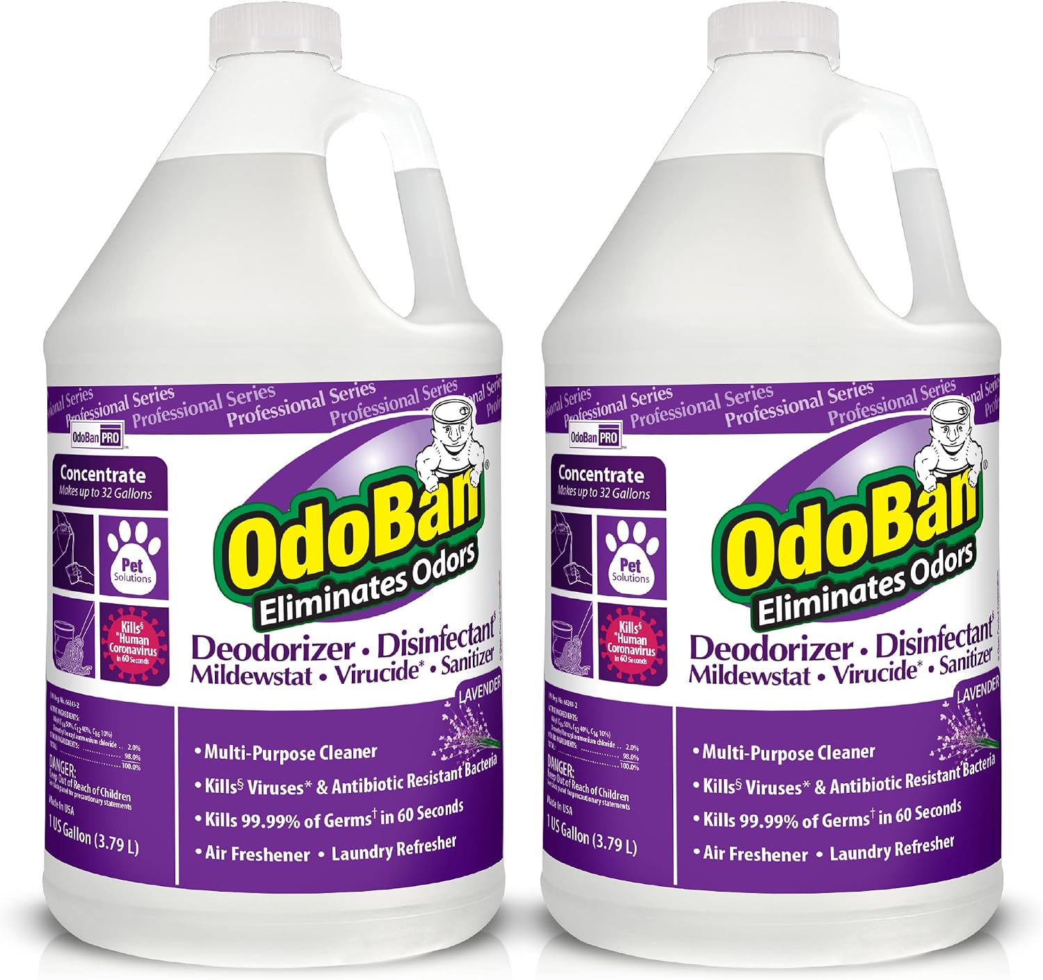 OdoBan Professional Disinfectant and Odor Eliminator Concentrate, 4 Gallons, Original Eucalyptus Scent