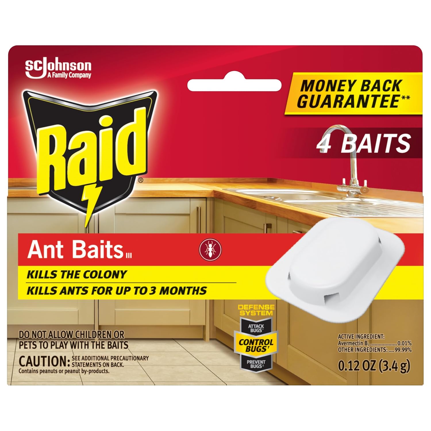 Raid Ant Killer Baits, Child Resistant Bug Killer for Indoor Home Use, 0.24 Oz, 8 Count