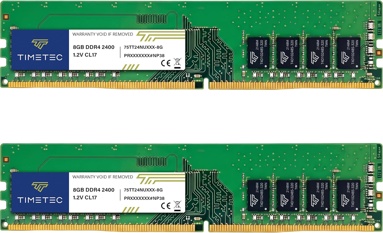 Timetec 16GB DDR4 2400MHz (PC4-2400T) PC4-19200 UDIMM Desktop RAM – 288-Pin 1.2V CL17 Non-ECC Unbuffered DIMM Memory Module Upgrade