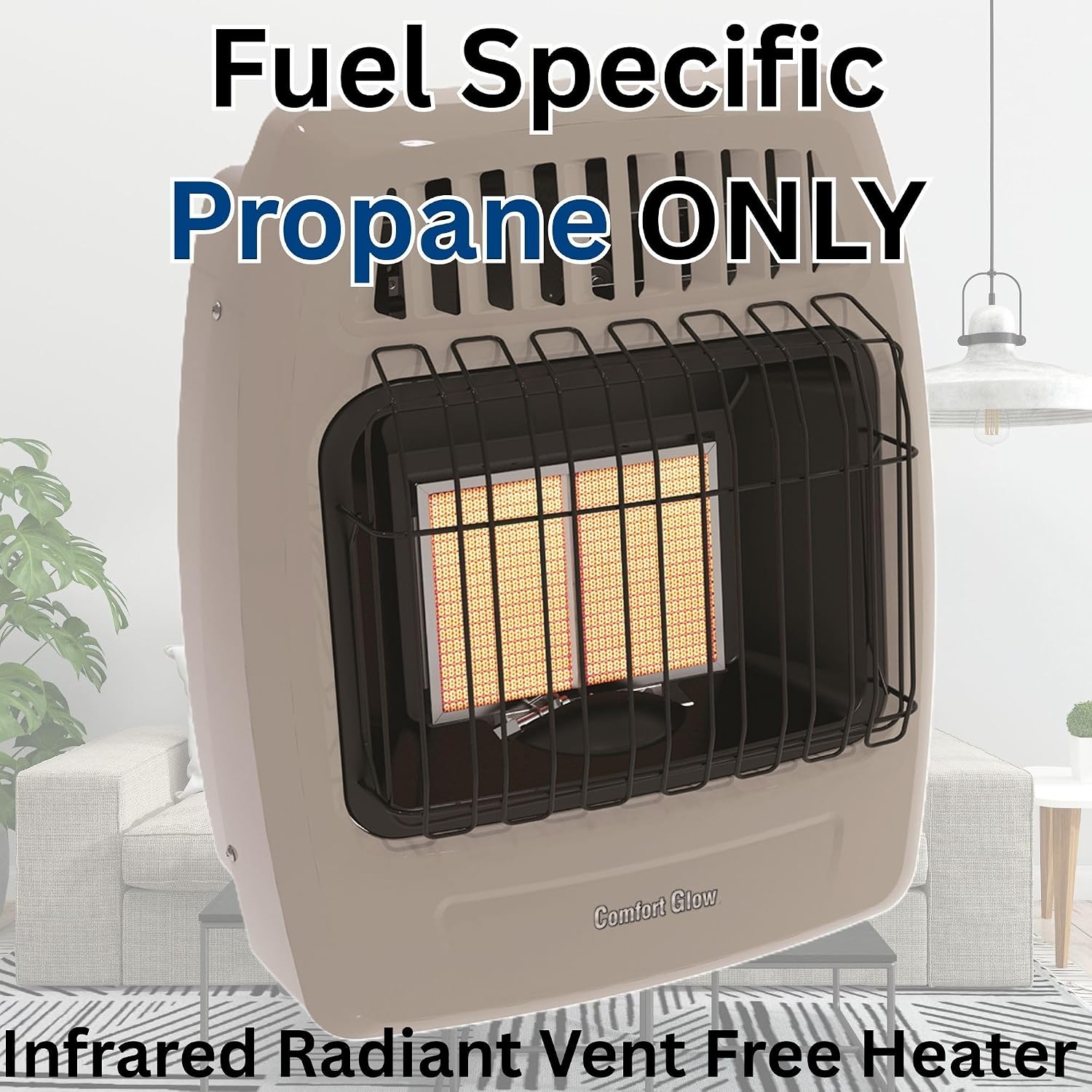 WORLD MKTG OF AMERICA/IMPORT KWP212 2 Plaque 12000 BTU Gas Wall Heater, Grey | 2 Plaque, Infrared Radiant Gas Heater for Indoor Use