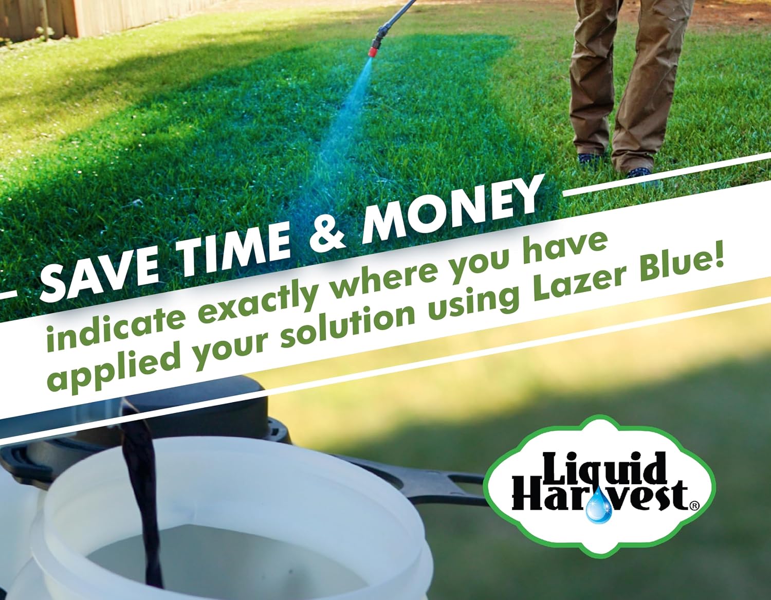 Liquid Harvest Lazer Green Concentrated Spray Pattern Indicator - 1 Quart (32 Ounces) - Perfect Weed Dye, Fertilizer Marking Dye, Turf and Herbicide Marker