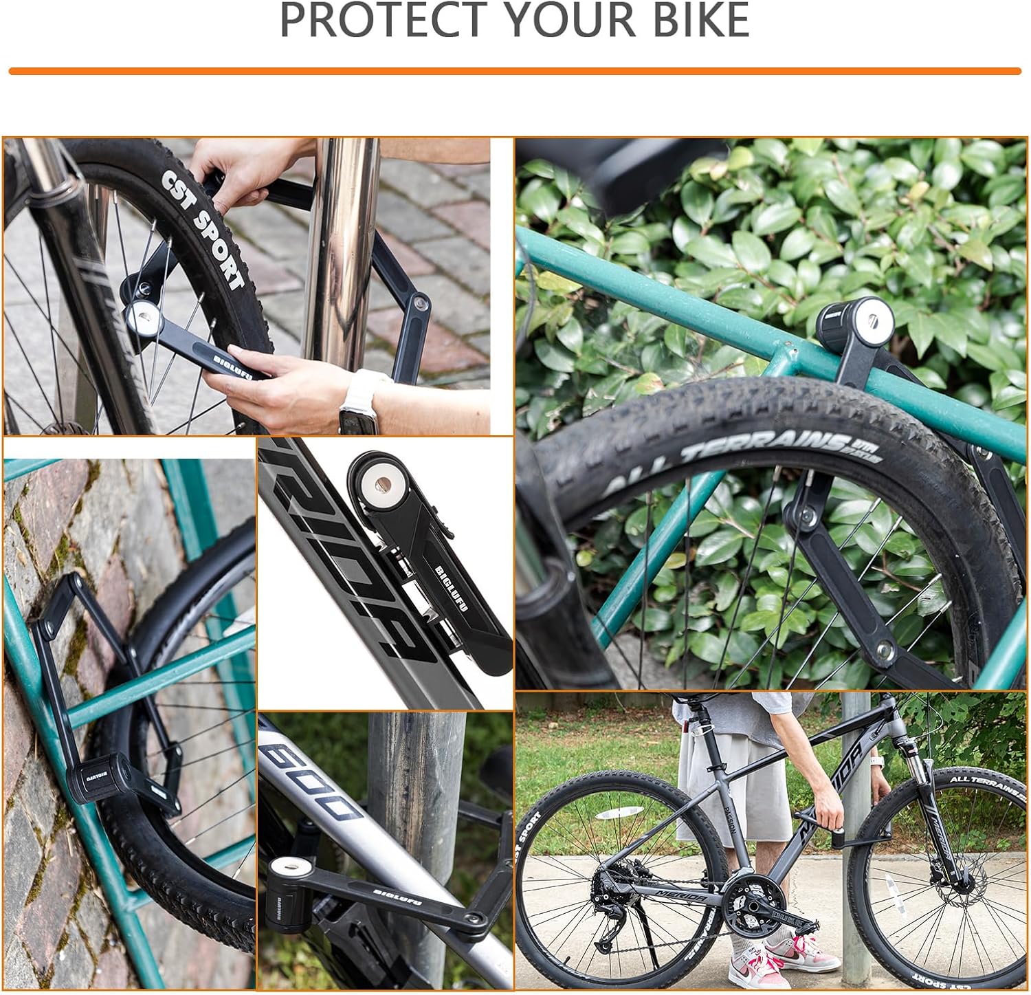Bike Lock Bicycle Scooter Motorcycle Folding Locks with 4Keys, Fold Chain Heavy Duty Alloy Steel Foldable Lock with Mounting Bracket 2pc Straps