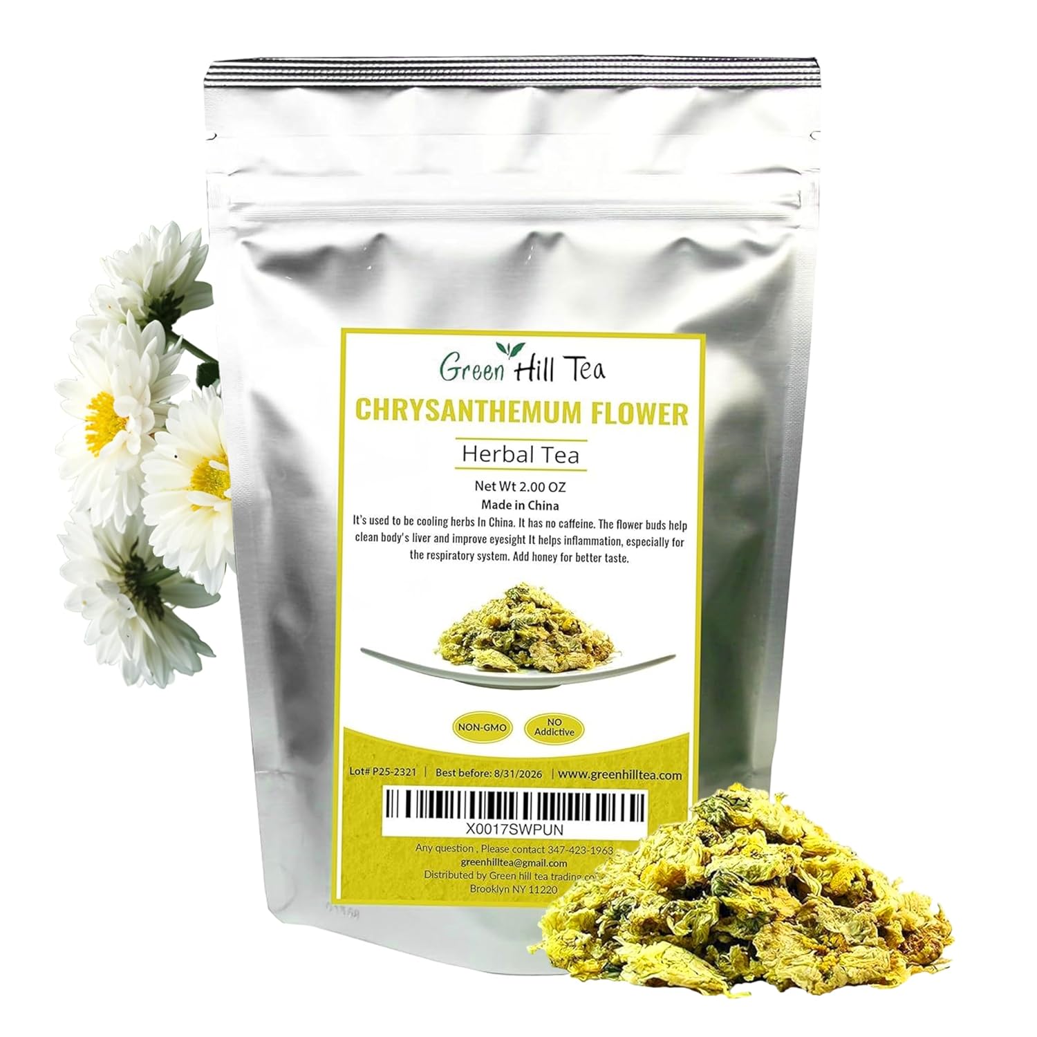 Green Hill Tea Osmanthus Flower Dried – Premium– Fragrant Osmanthus Dried Flowers -Loose Leaf Tea – 100% Pure, Natural, Non-GMO – Great for Brewing, Baking & Infusions 4 OZ