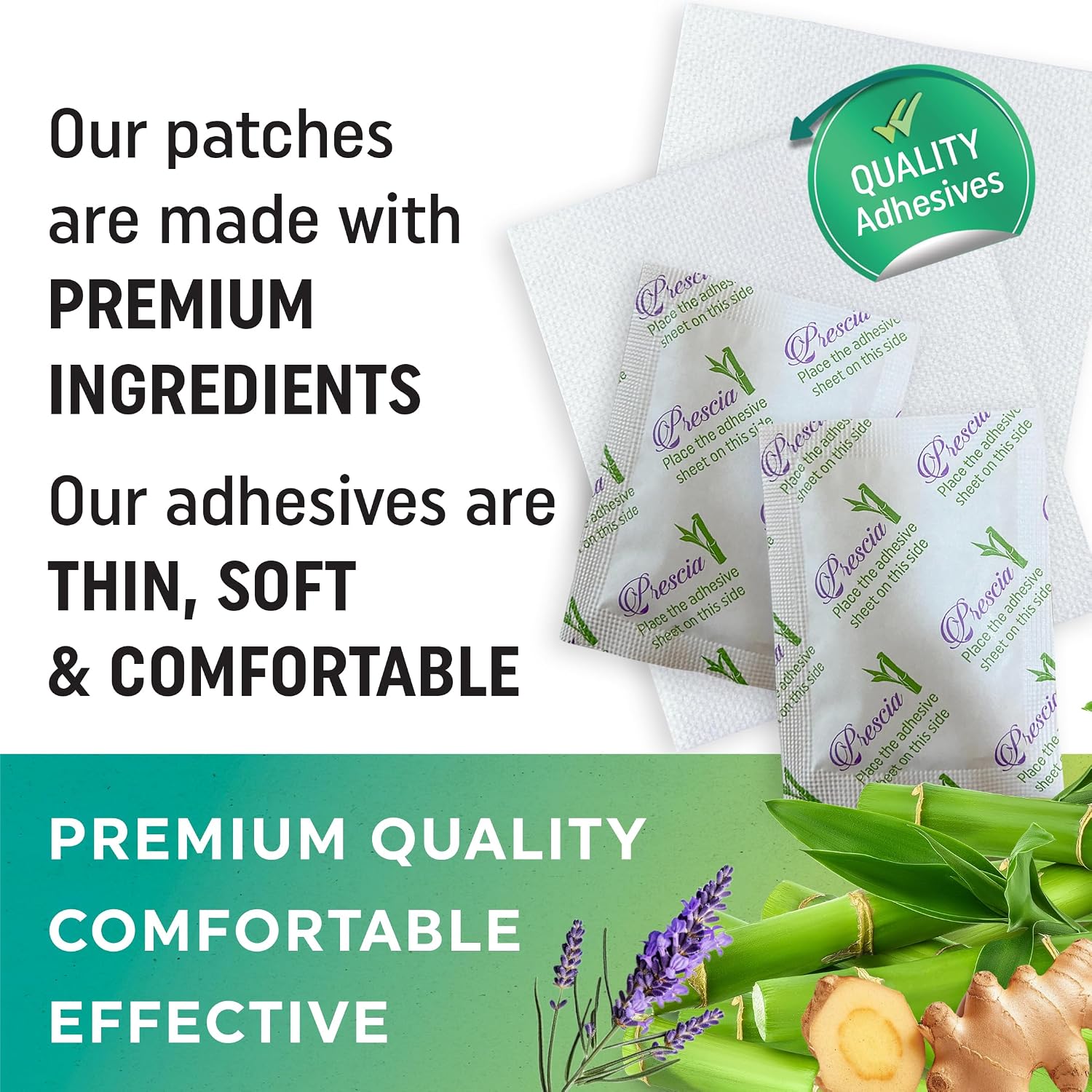 Prescia Foot Pads, Ginger Herbal Variety, Bamboo Vinegar, Nightly Foot Care