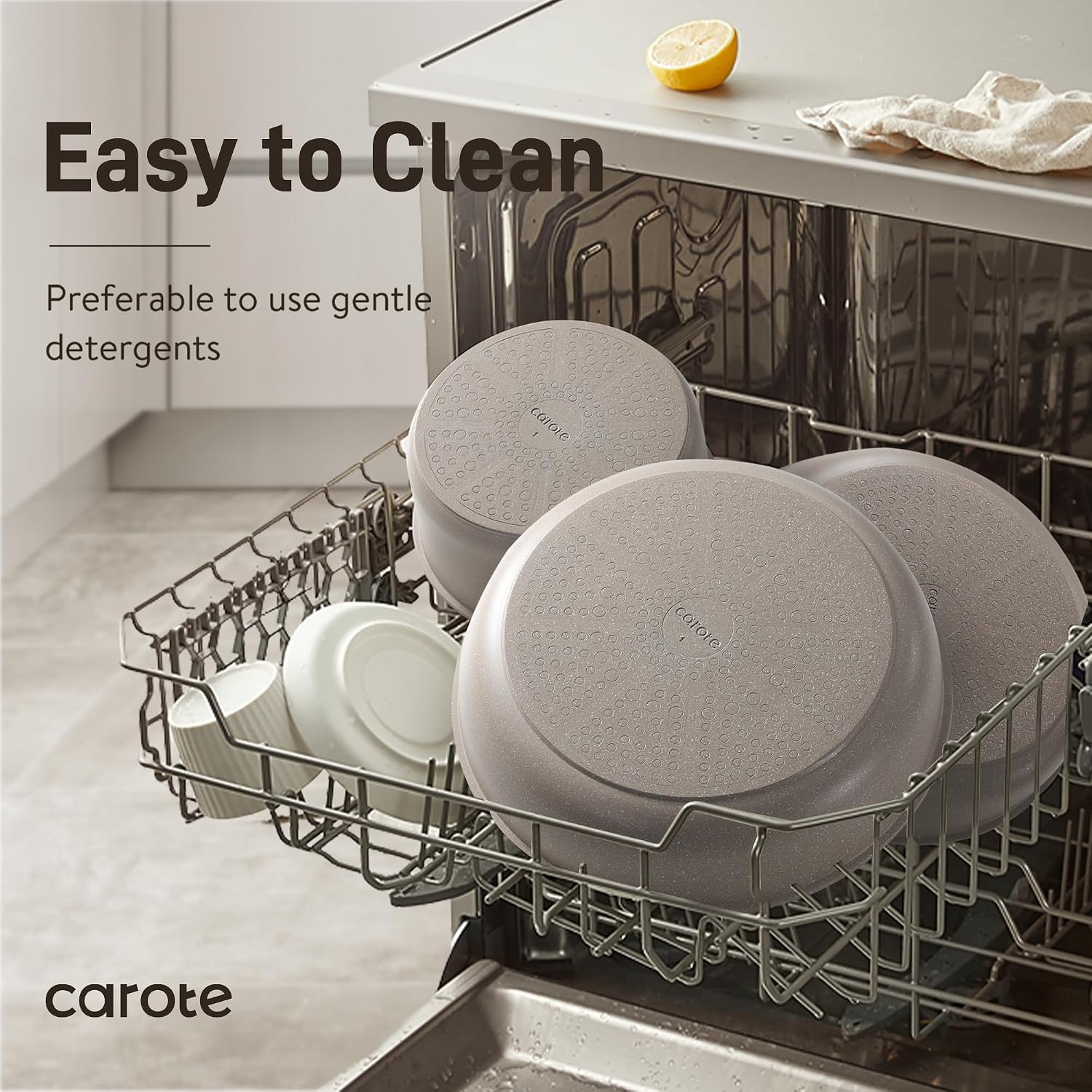 CAROTE 19pcs Pots and Pans Set Non Stick, Detachable Handle Cookware Sets | Ultra Nonstick, Space Saving, Dishwasher & Oven Safe