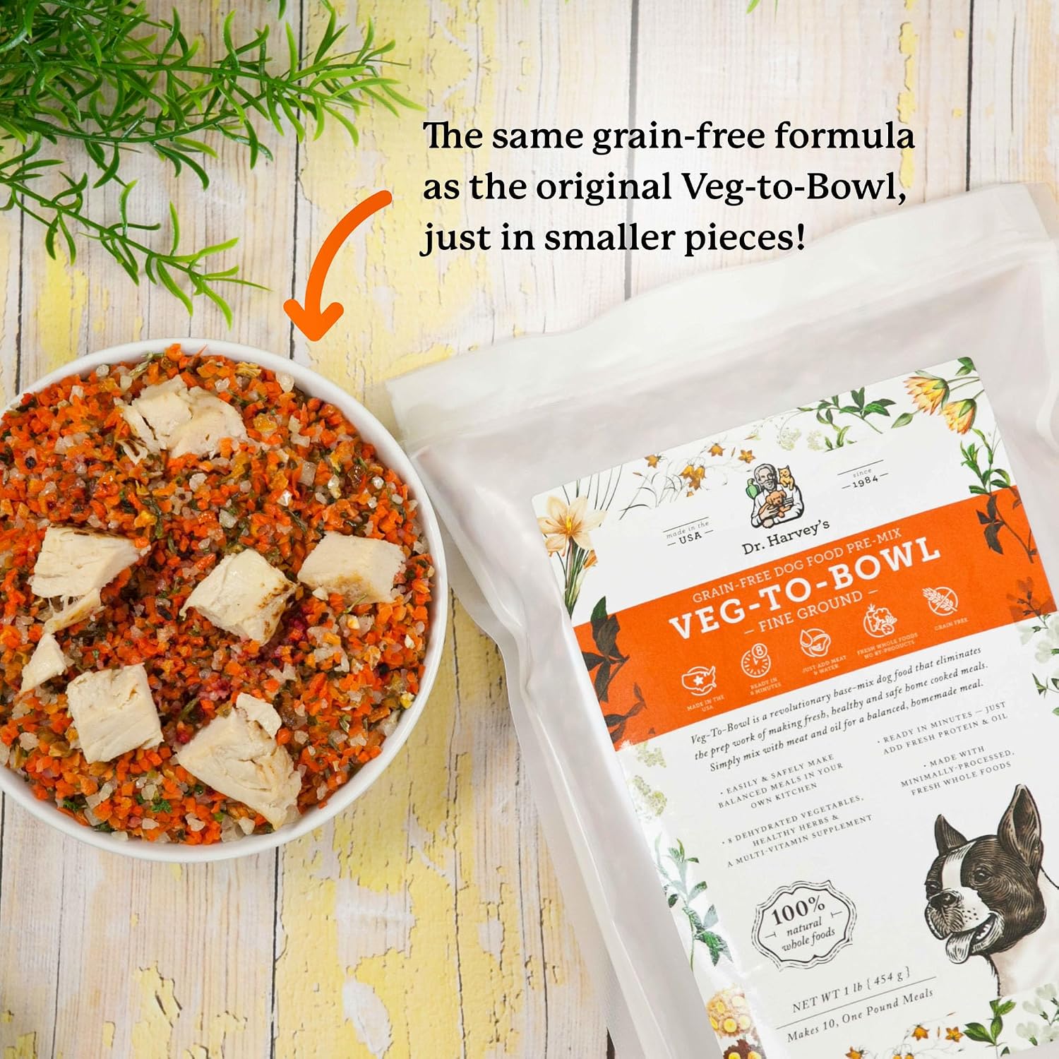 Dr. Harvey's Veg-To-Bowl Fine Ground Dehydrated Vegetable Pre-Mix for Dogs, 7-Pound Bag | Dehydrated Vegetable Pre-Mix