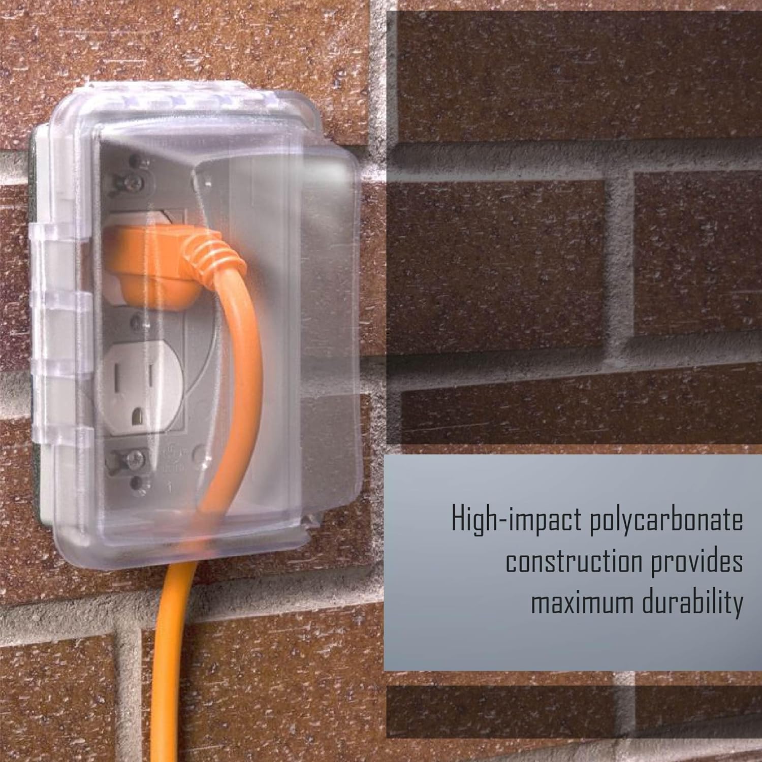 TayMac 1-Gang Weatherproof In-Use Outdoor Electrical Outlet Cover, Clear