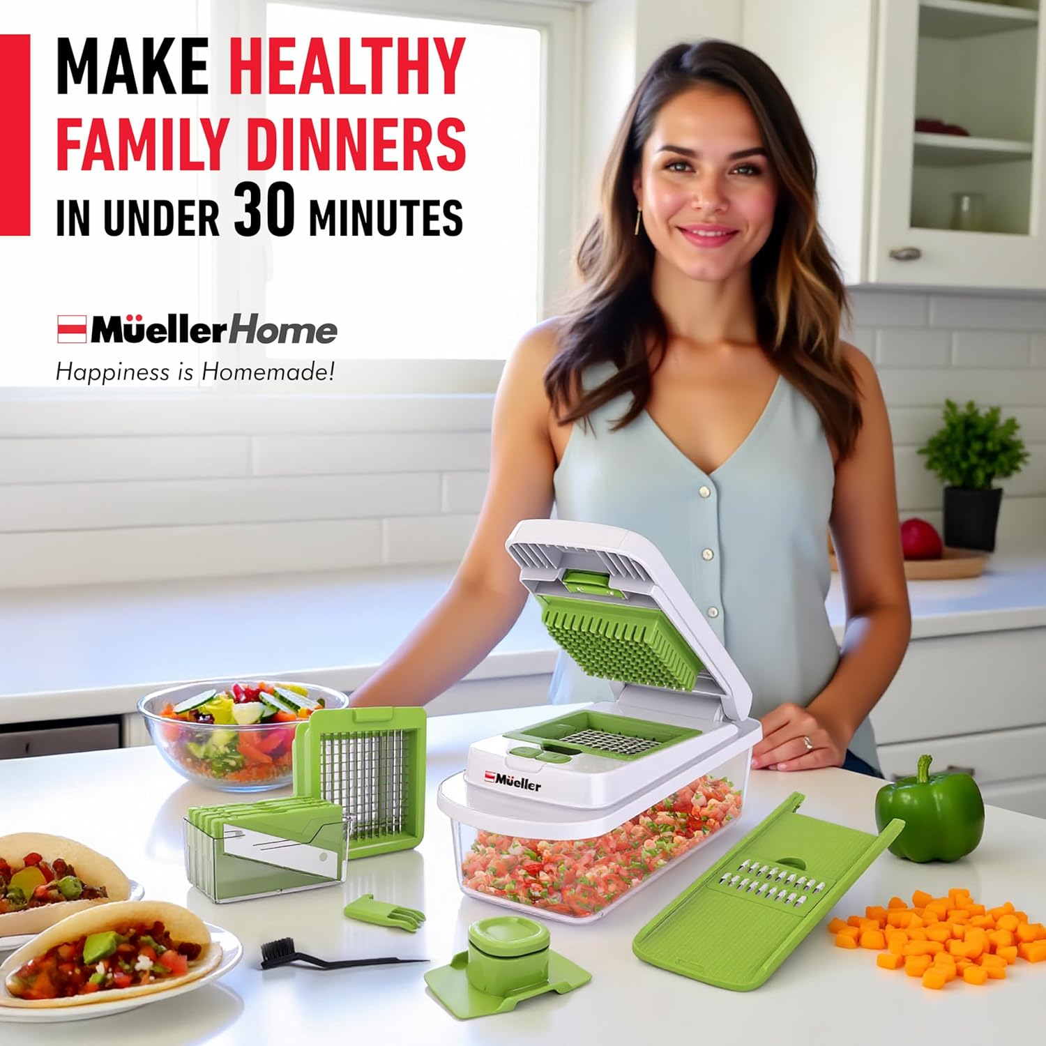 Mueller The Real Original Pro Vegetable Chopper & Mandoline Slicer, 10-in-1