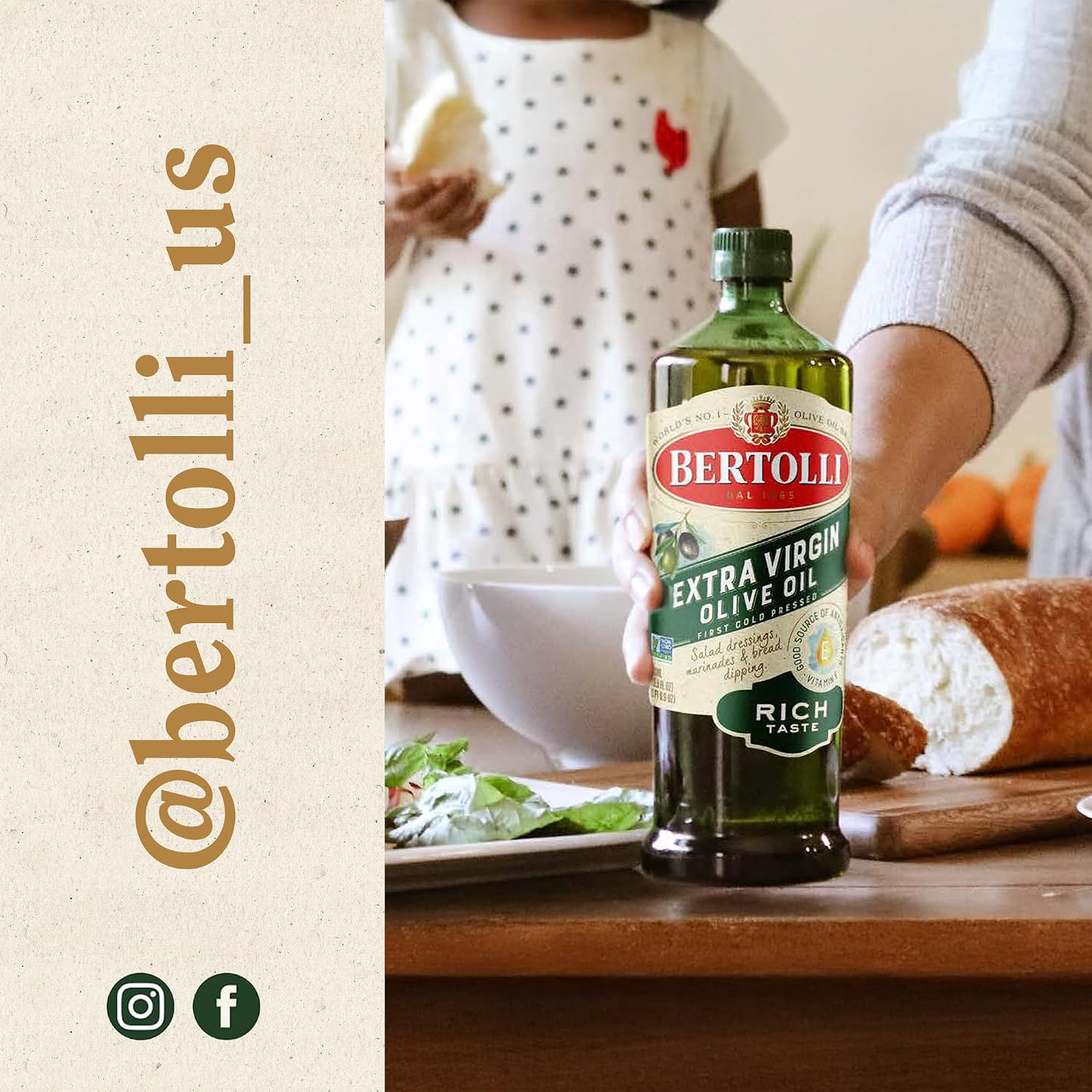 Bertolli Extra Virgin Olive Oil, Rich Taste, First Cold Pressed, 16.9 fl oz