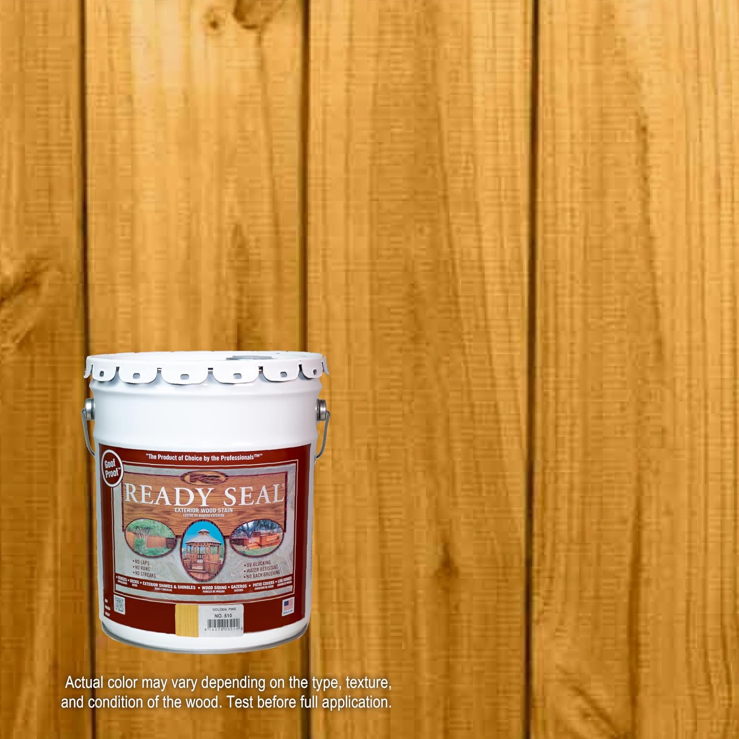 Ready Seal 7966104 5 gal Pail Exterior Wood Stain & Sealer, Light Oak