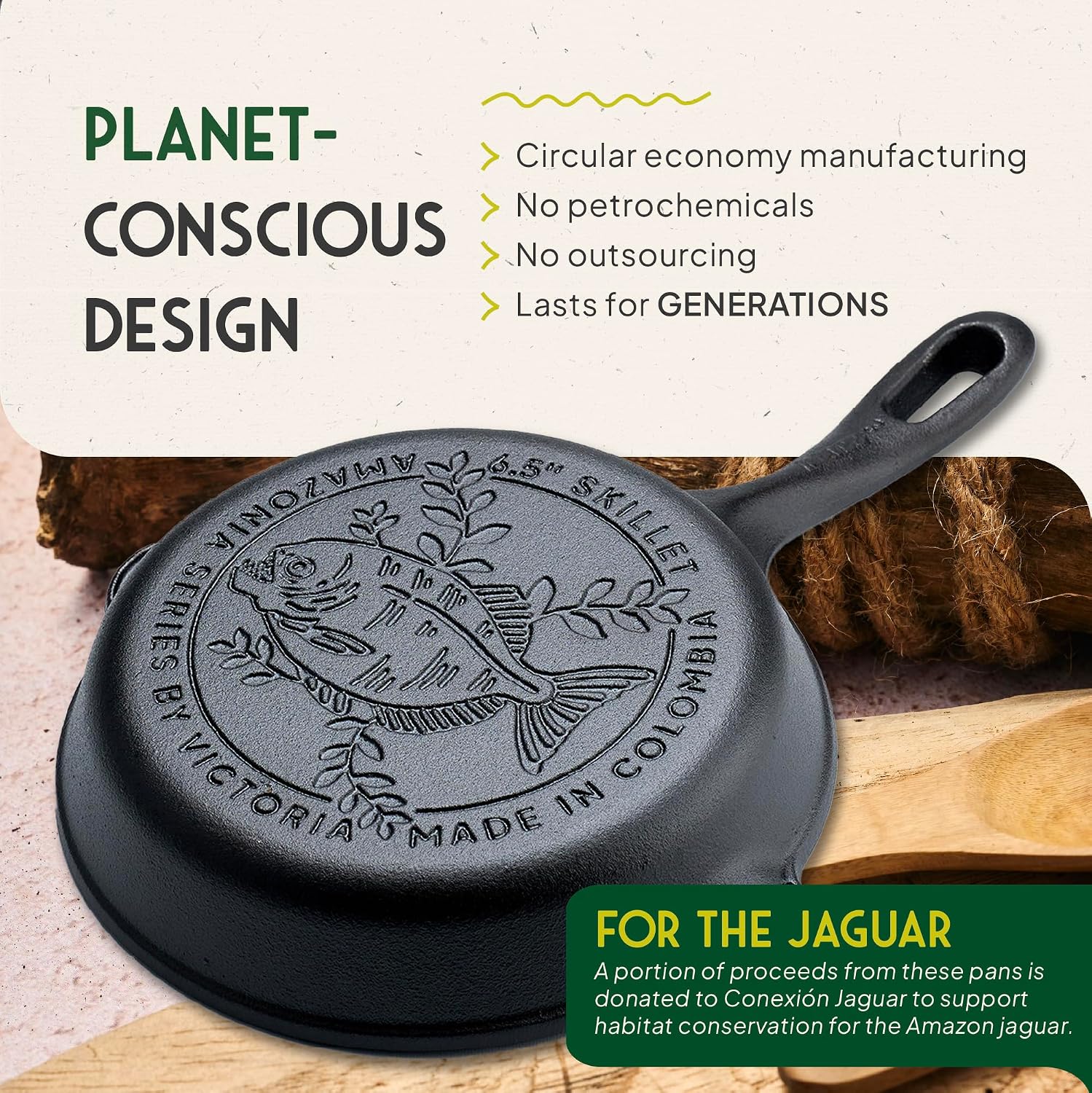 Victoria 10-Inch Cast Iron Skillet, Pre-Seasoned Cast-Iron Frying Pan with Long Handle, Made in Colombia | Pan with Long Handle, Made in Colombia