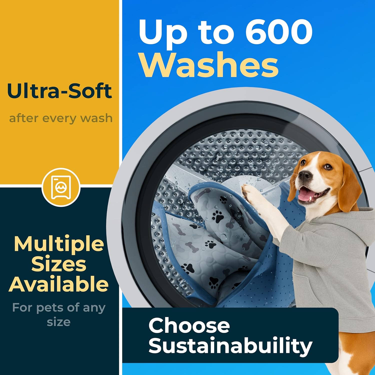 GREEN LIFESTYLE Washable Underpads - Large Pads for use as Incontinence Bed Pads, Reusable Pet Pads, Great for Dogs, Cats, Bunny