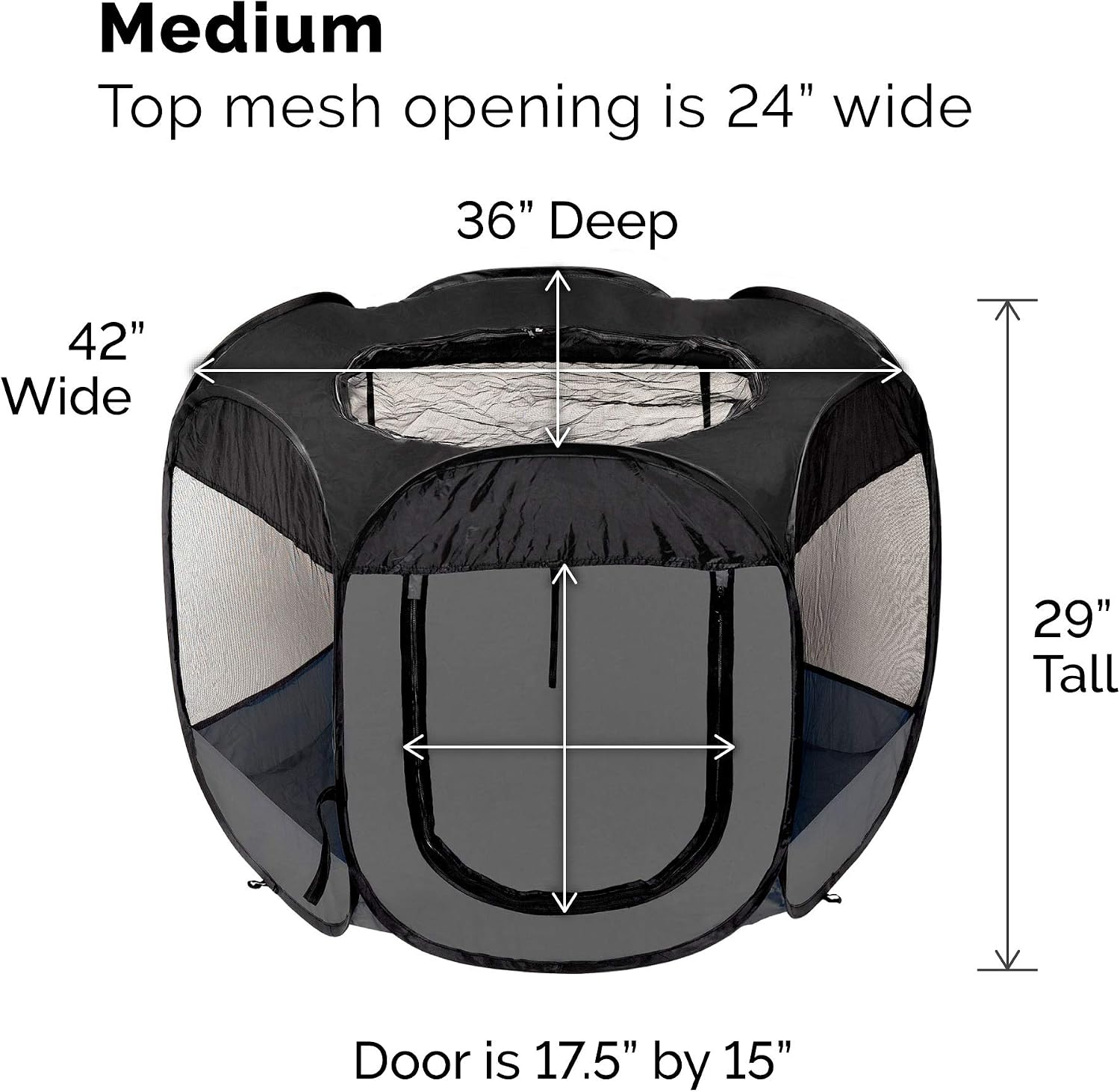 Furhaven Portable Dog Playpen Cat Tent, Pet playground,Kennel foldable indoor outdoor zippered puppy crate - Hunter Green, Medium
