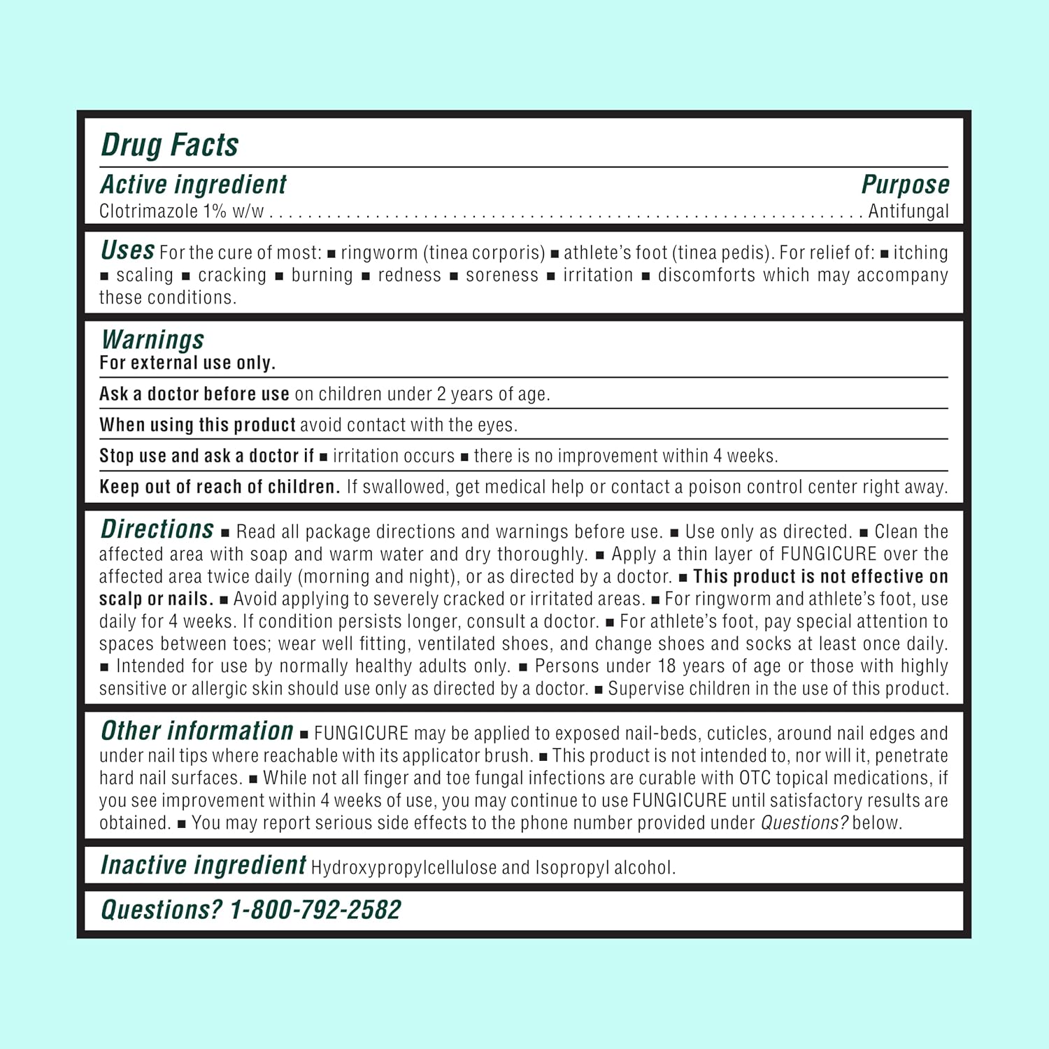 FUNGICURE Medicated Liquid Gel - Maximum Strength 0.35 Fluid Ounce | Cures fungal infections & kills 6 types of fungus. Clinically proven