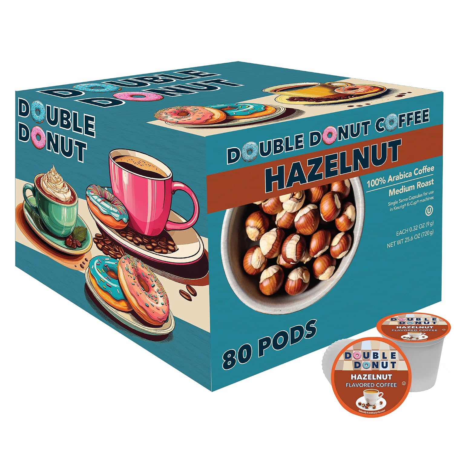 Double Donut Coffee Breakfast Blend Coffee Pods, Light Roast Coffee in Recyclable Single-Serve Pods for Keurig K Cups Brewer Machines, 80 Count Bulk Pack, original version