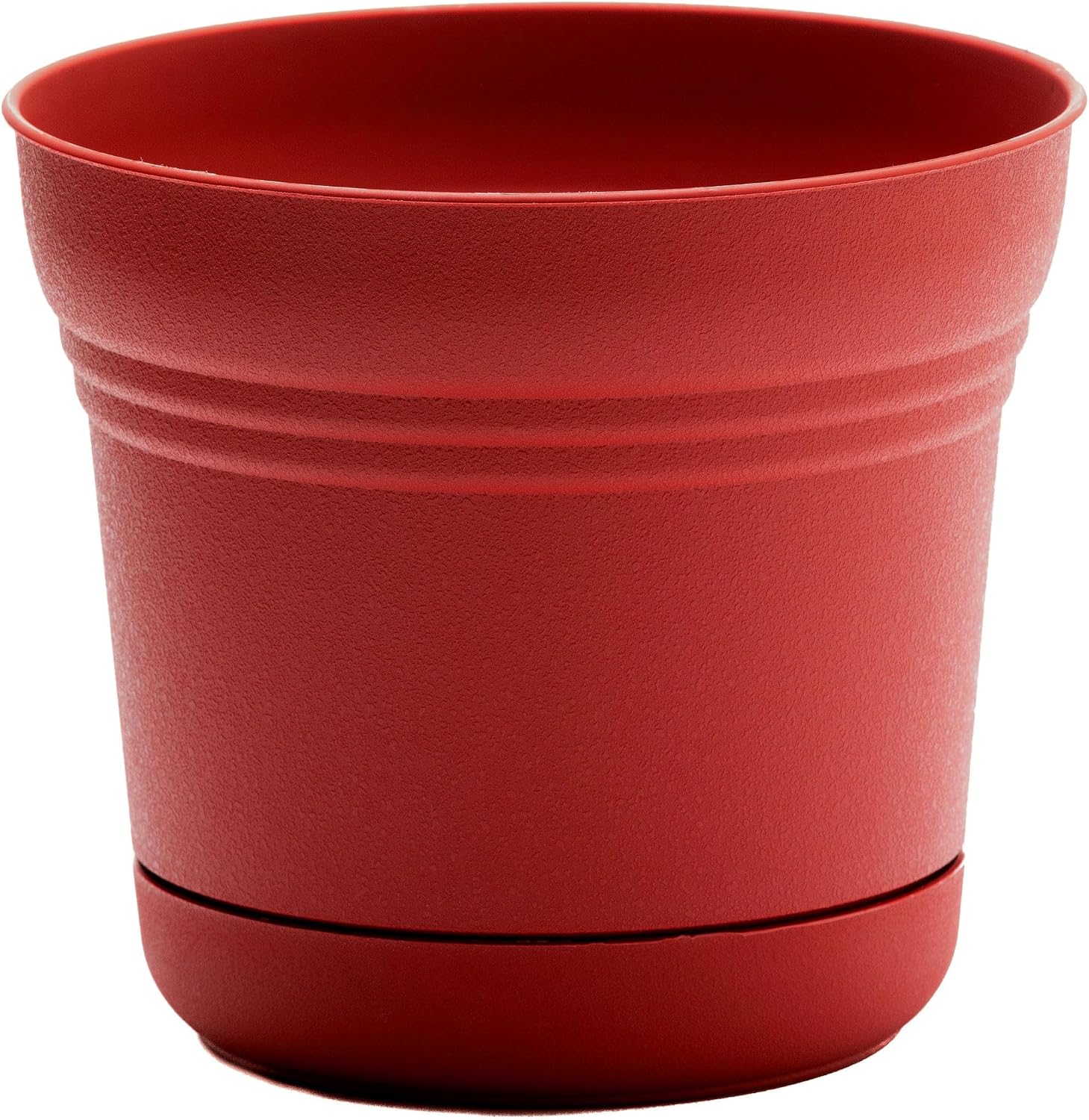 Bloem Saturn Round Planter with Saucer Tray: 14" - Black - Durable Plastic Pot, Matte Finish, Removable Saucer, for Indoor & Outdoor Use, Gardening, 5 Gallon Capacity