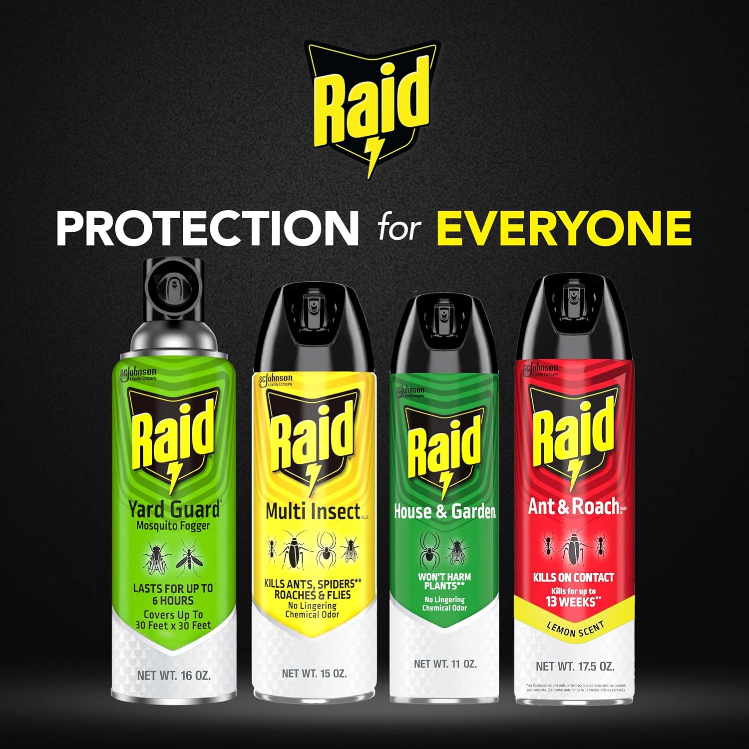 Raid House & Garden Bug Killer Aerosol Kills Bugs on Contact Won’t Harm Plants Indoor and Outdoor Use 11 Ounce (Pack of 1)