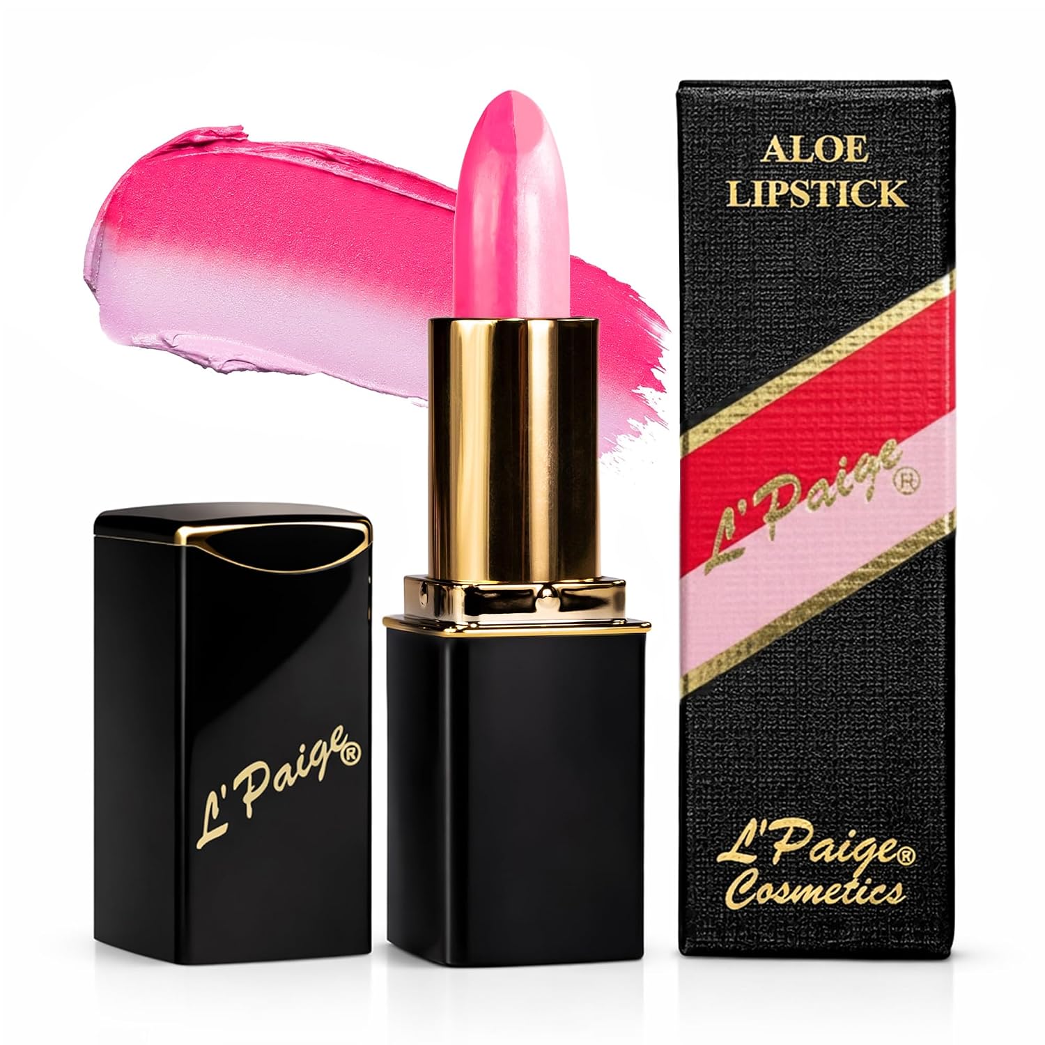 L’Paige Rosy Pearl Lipstick | Sheer Neutral Rose Lip Color | Aloe Vera Moisturizing Formula | Long-Lasting Hydrating Finish | Soft Silvery Pink Shade L56