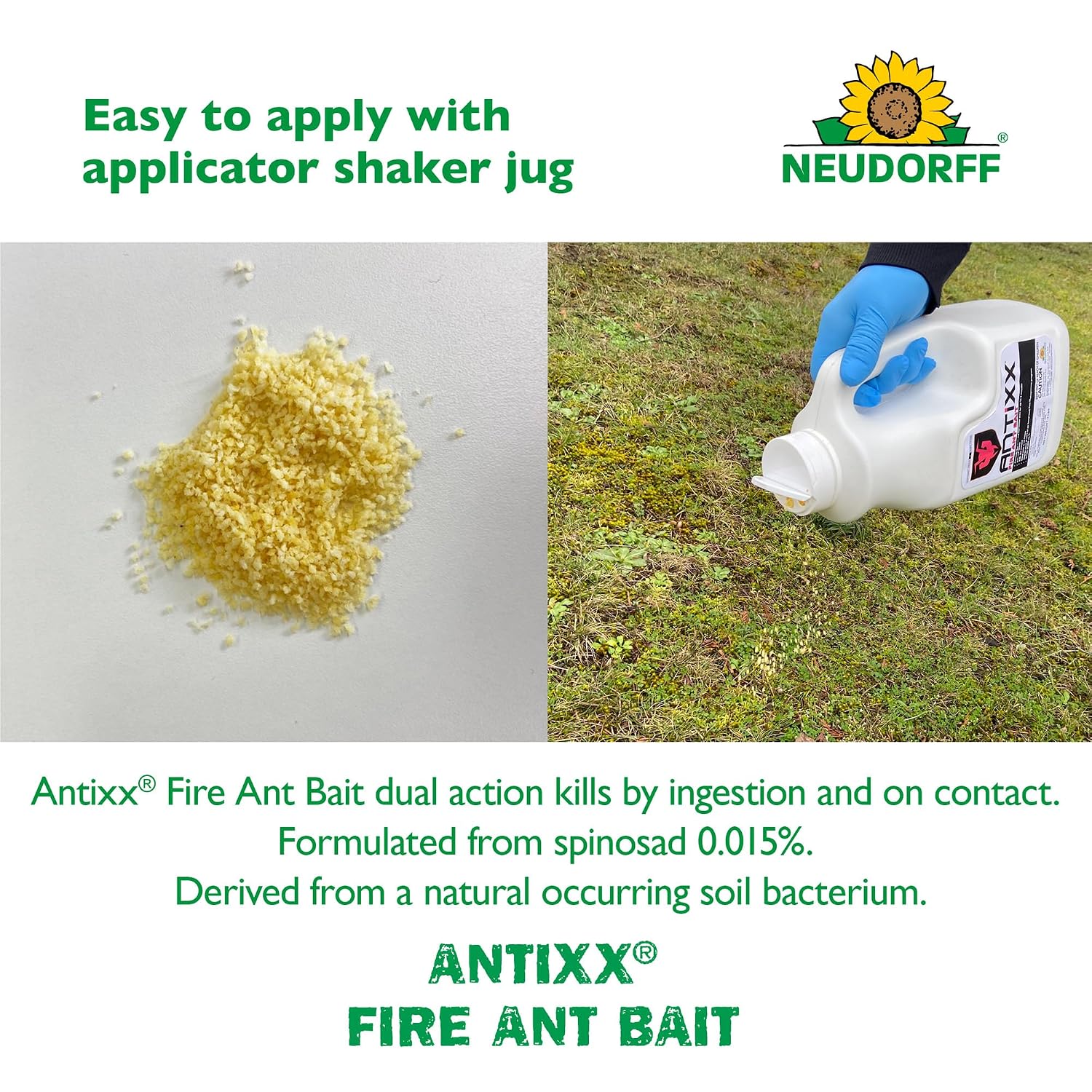 Neudorff Antixx Fire Ant Bait Controls Fire Ants for up to 2 Months 2 LBS.