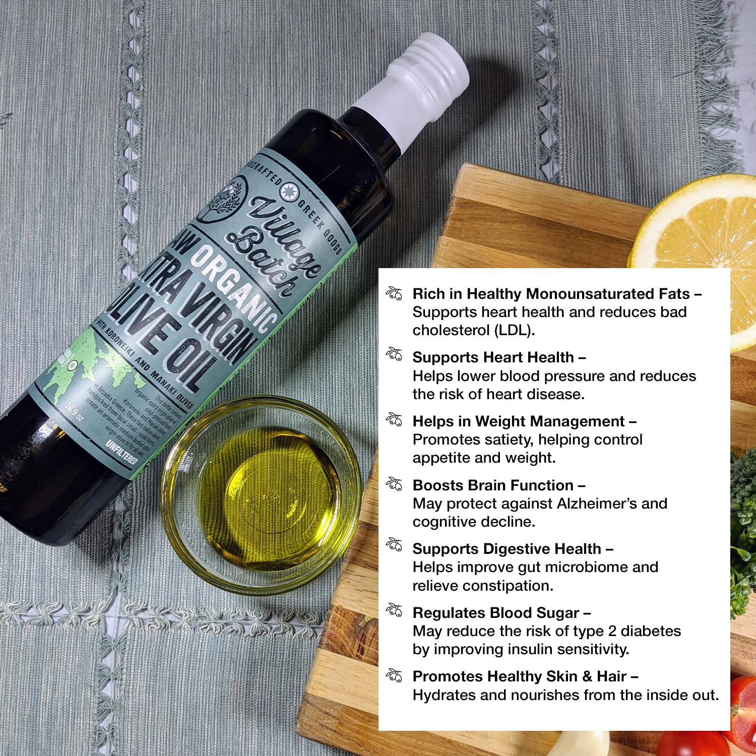 VILLAGE BATCH - AWARD WINNERS - KORONEIKI OLIVE OIL Greek Olive Oil ORGANIC COLD PRESSED OLIVE OIL Extra Virgin Olive Oil High In Polyphenols