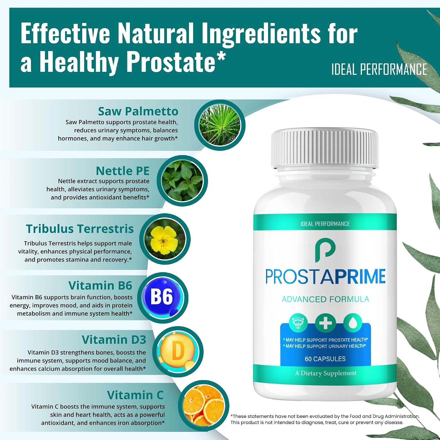 ProstaPrime for Men Capsules, Advanced Prosta Prime Prostate Health Supplements Pills - Maximum Strength for Daily Wellness