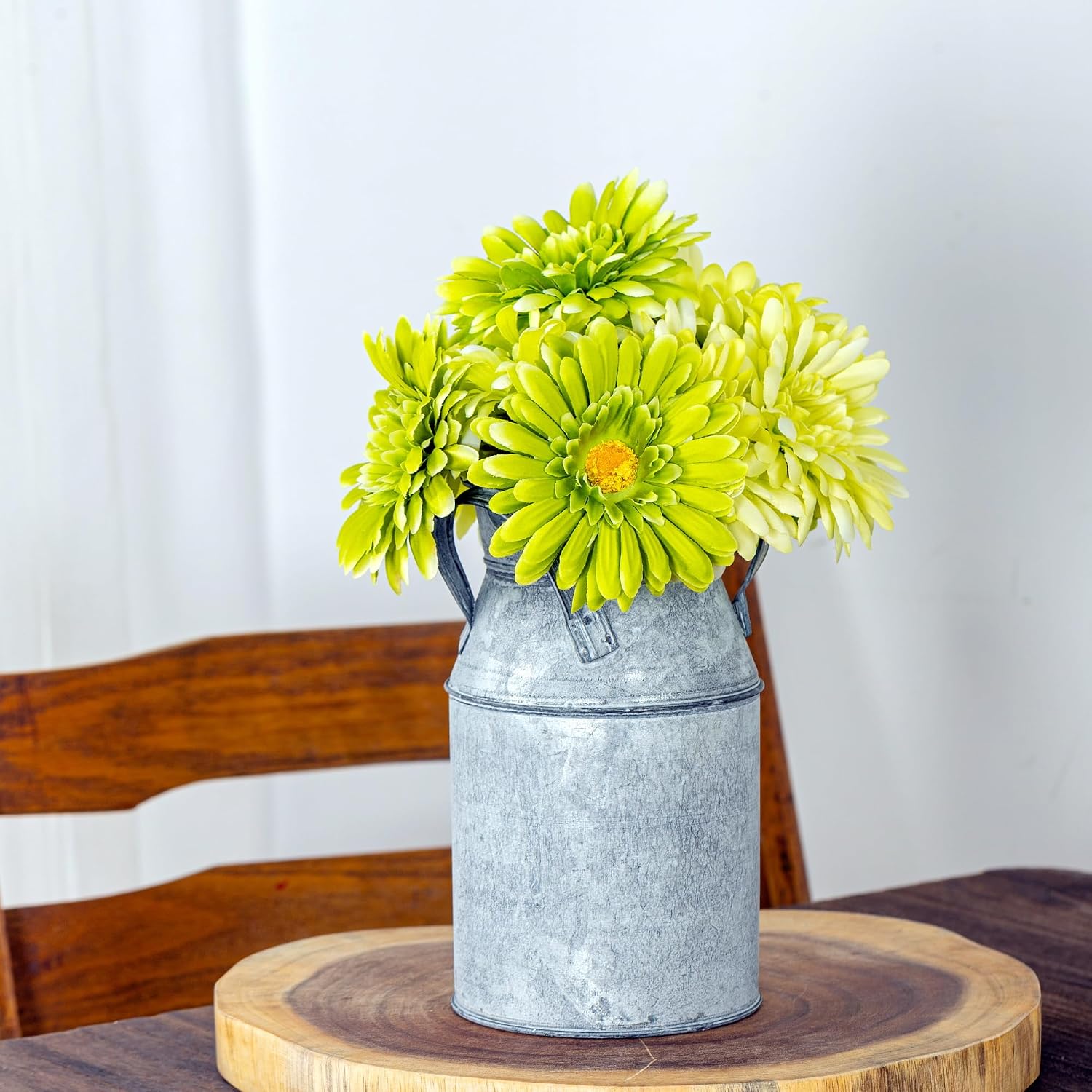 TOPIA Artificial African Daisies Flowers African Daisy Silk Flowers Artificial Gerbera Daisies Pack of 10 (Yellow)