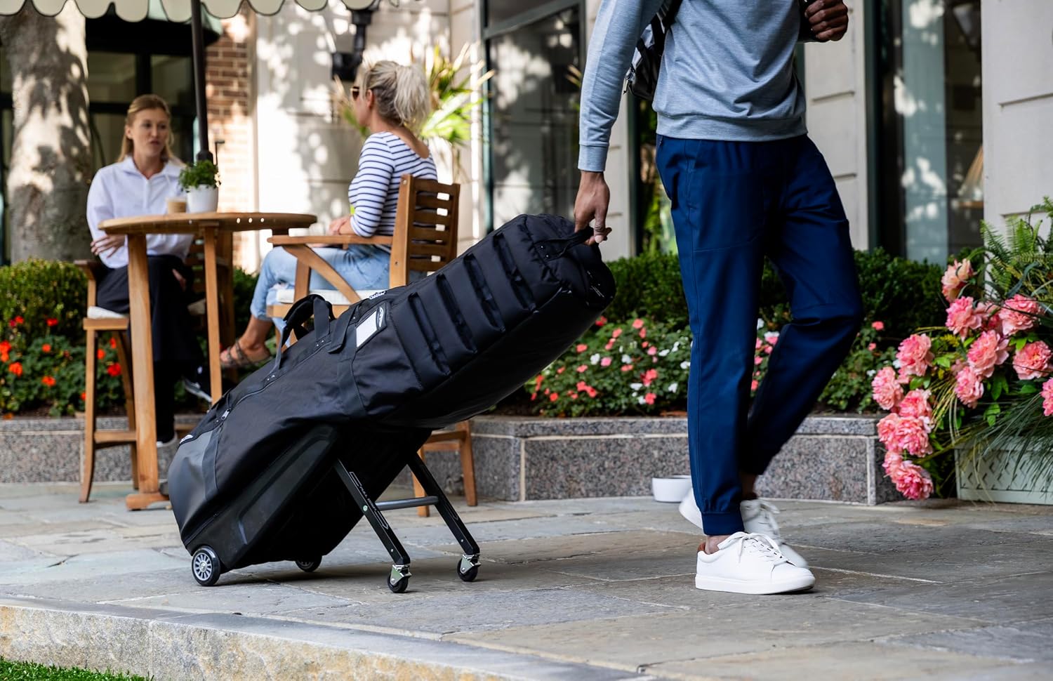 Sun Mountain ClubGlider Journey Golf Travel Bag - 4-Wheel Rolling System, Extendable & Retractable Legs for Easy Transport