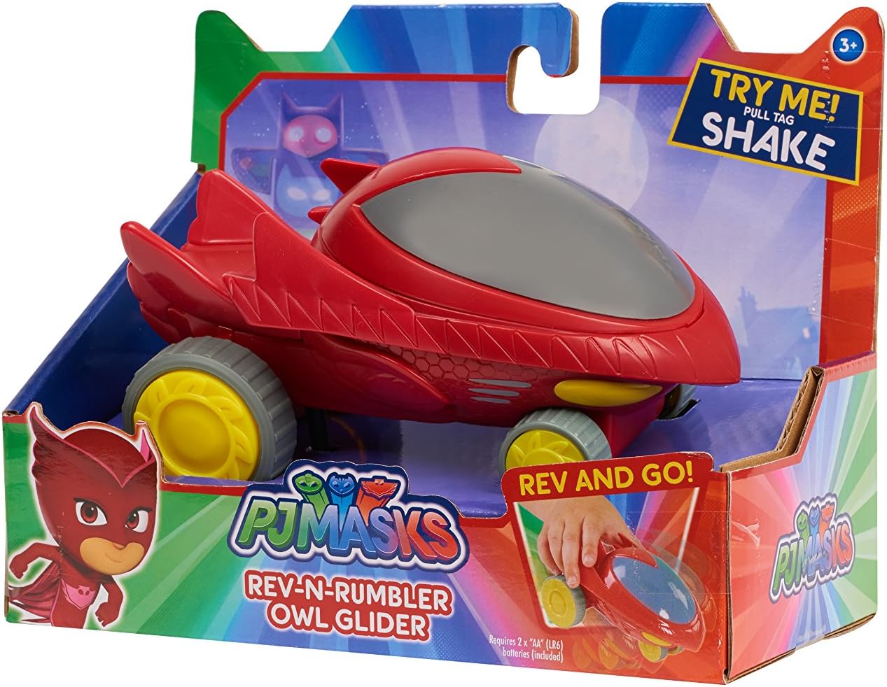 Just Play PJMask Rev N Rumblers Owl Glider Vehicle, Red