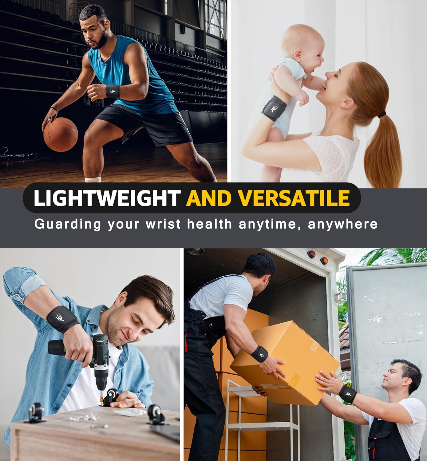 Wrist Compression Strap Wrist Brace Wrist Wraps for Fitness, Weight Lifting, Tendonitis, Carpal Tunnel Arthritis, Pain Relief