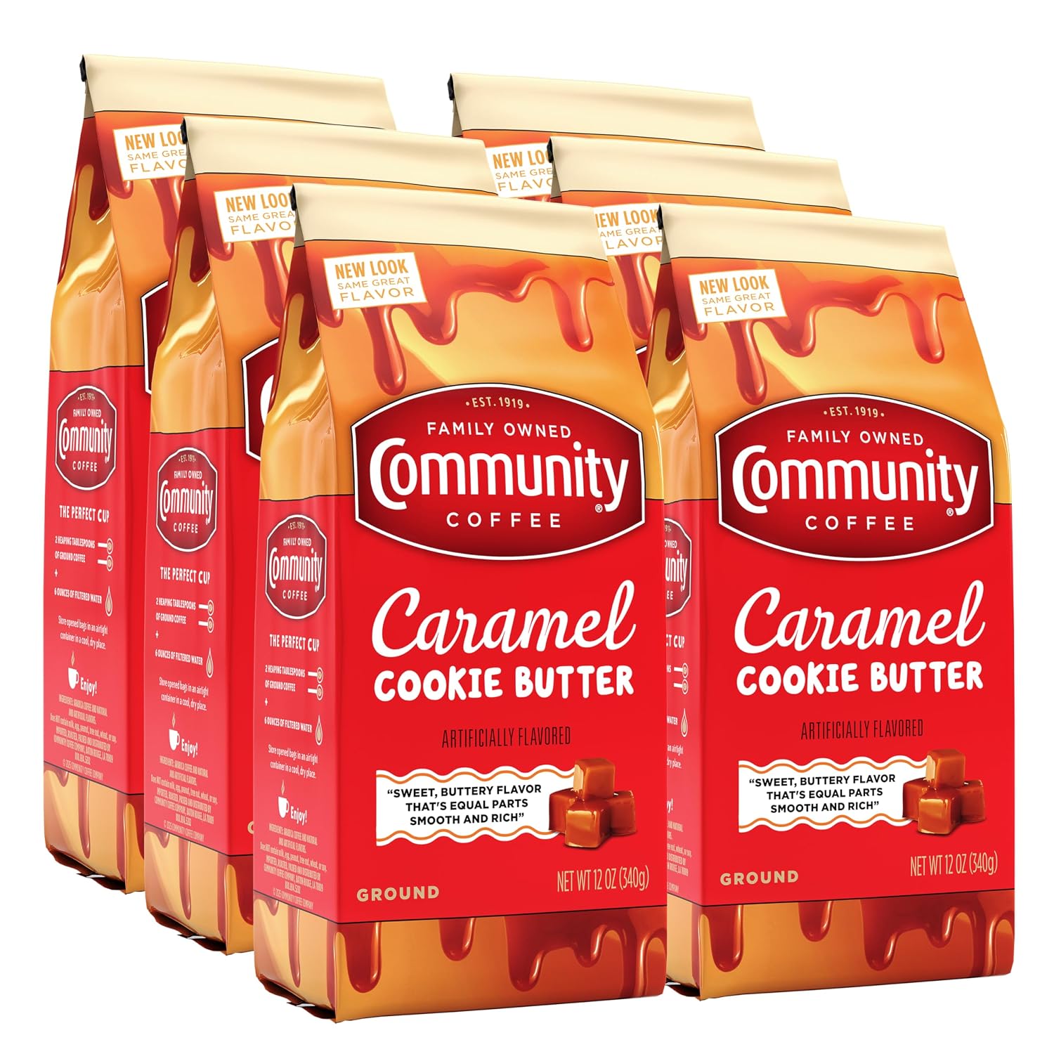 Community Coffee Caramel Cookie Butter Flavored 12 Ounces, Medium Roast Ground Coffee, 12 Ounce Bag (Pack of 1)