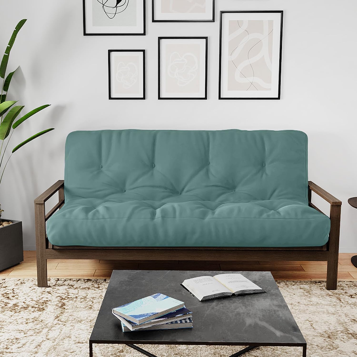 Royal Sleep Products by The Futon Factory 12 inch Foam Futon Mattress - Solid Black Fabric - Full Size - CertiPUR Certified Foams - Made in USA - (Frame not Included)