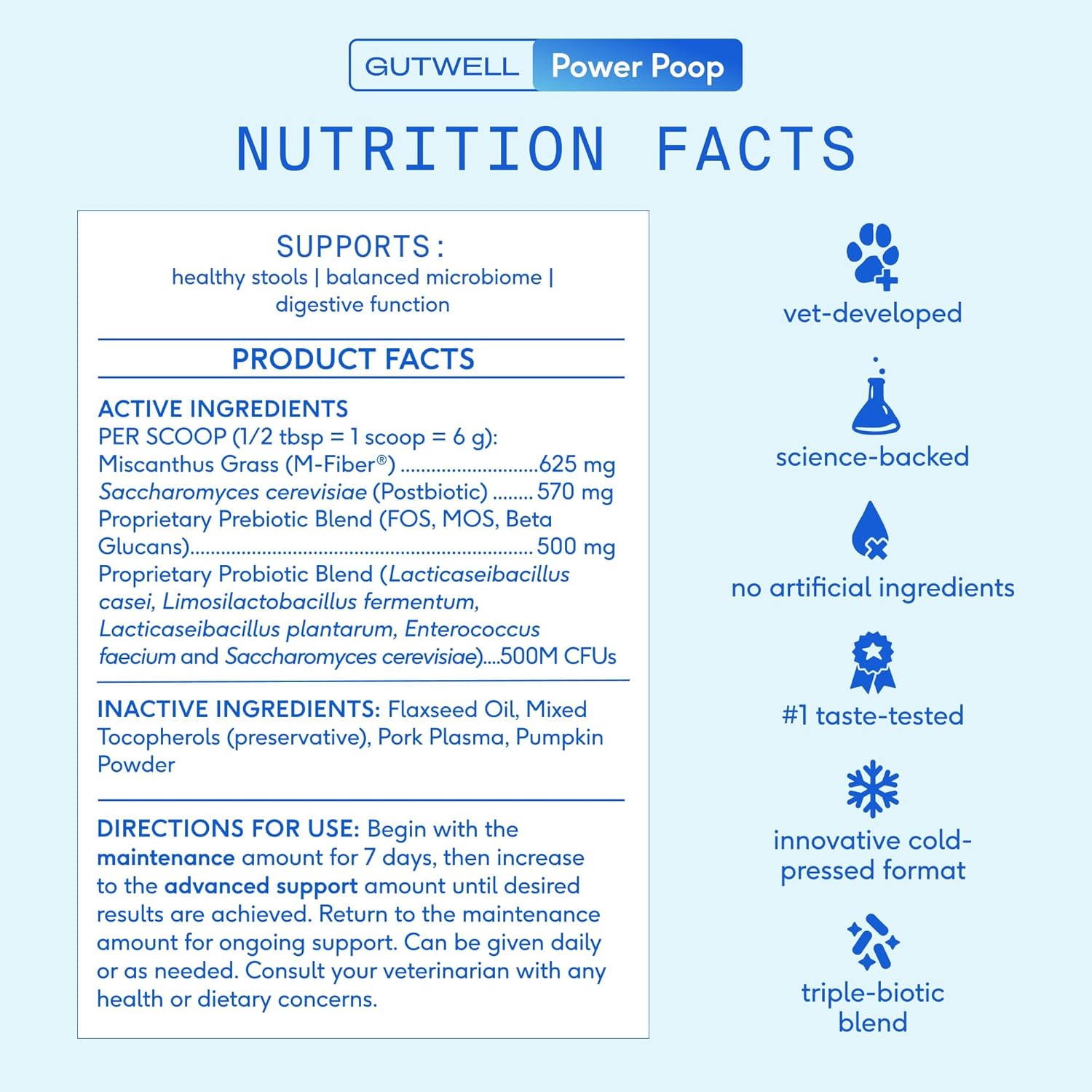 Native Pet Probiotics for Dogs – Dog Probiotic Powder for Gut & Digestive Health, Vet-Formulated 6B CFUs Dog-Specific Probiotic Strains