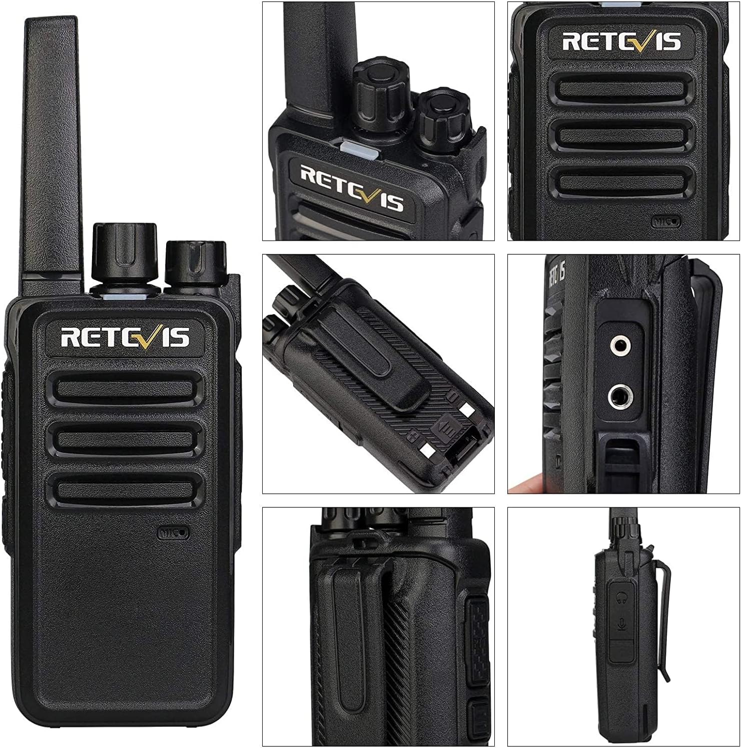 Retevis RT68 Walkie Talkies for Adults, Portable FRS Two-Way Radio (4 Pack) | Splash-Proof & Weather-Resistant, Powerful 500mW Speaker