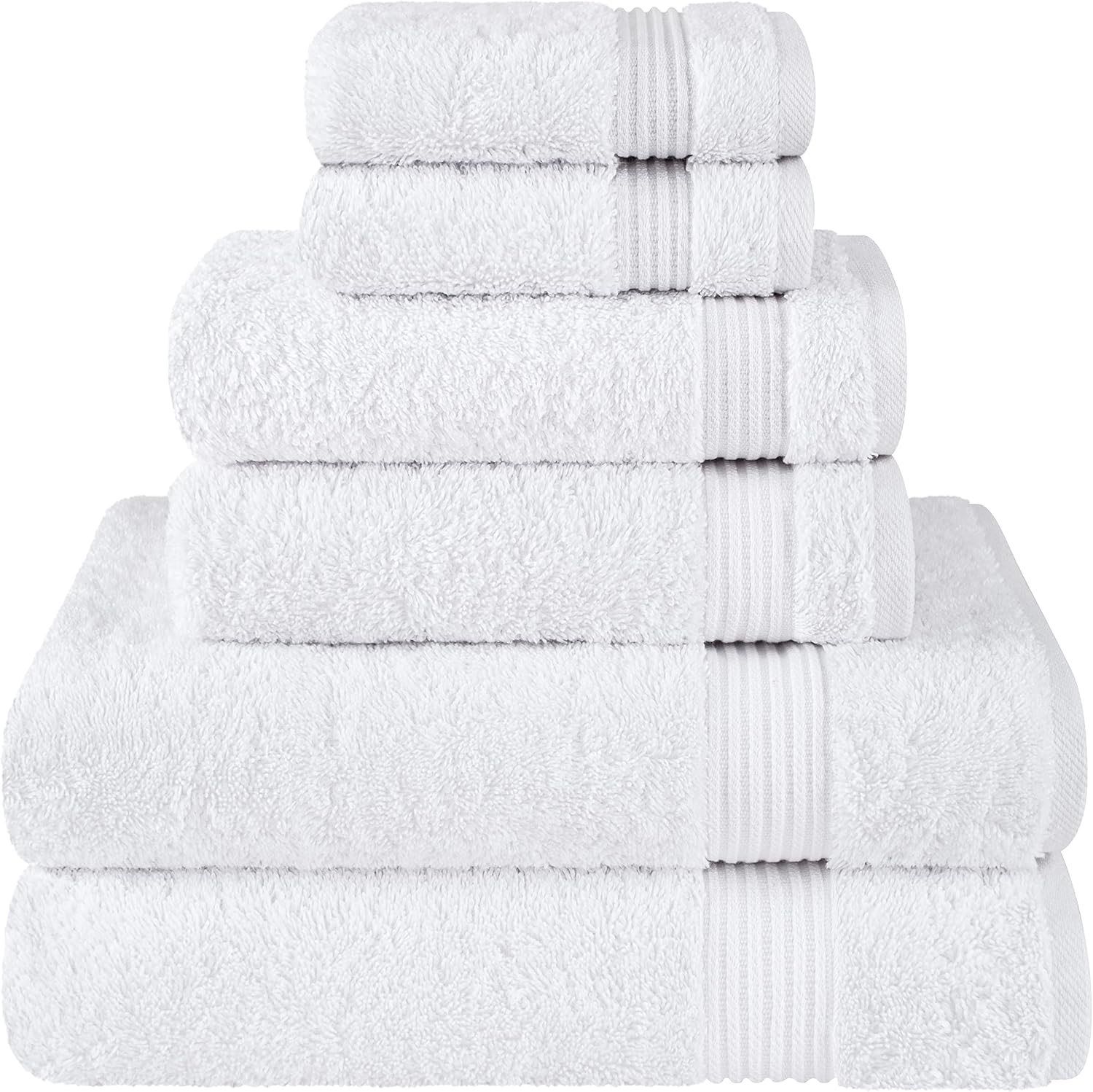 Cotton Paradise Towel Set of 6, 2 Bath Towels, 2 Hand Towels and 2 Washcloths Towels for Bathroom Sets, Smoke Gray