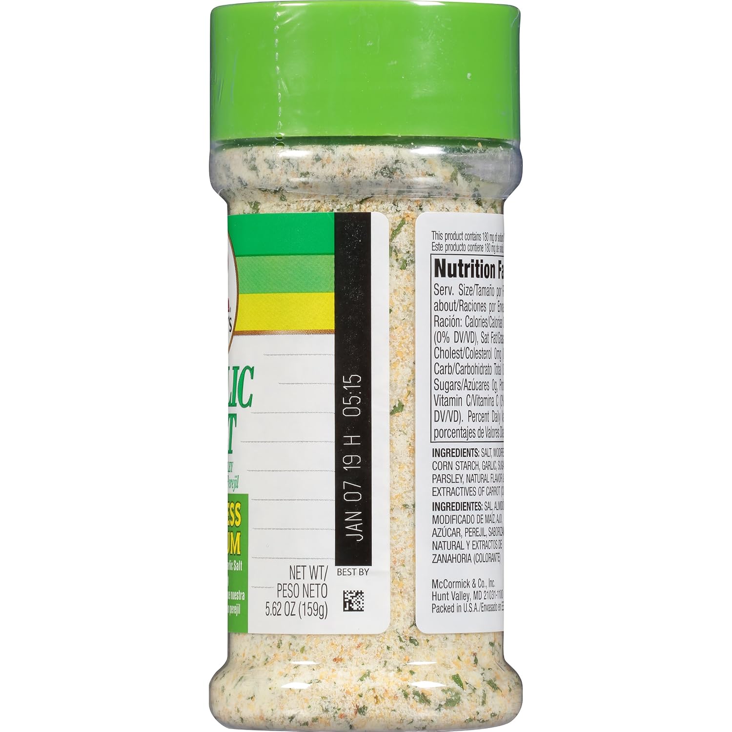 Lawry's 25% Less Sodium Garlic Salt With Parsley, 5.62 oz