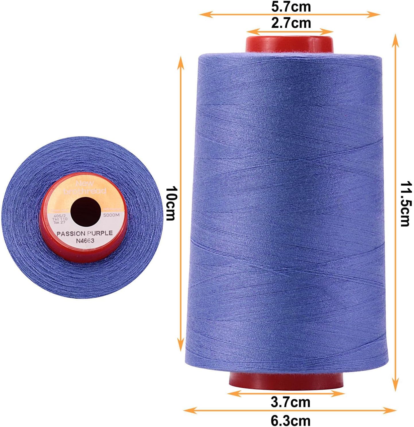 New brothread 4 Large Cones All Purpose Polyester Thread -Cream