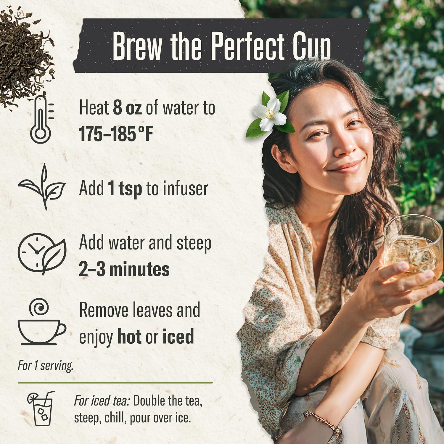 Numi Gunpowder Loose Leaf Green Tea - Organic Tea Leaves - 16 Ounces - Brews 200 Cups - Medium Caffeine Green Tea