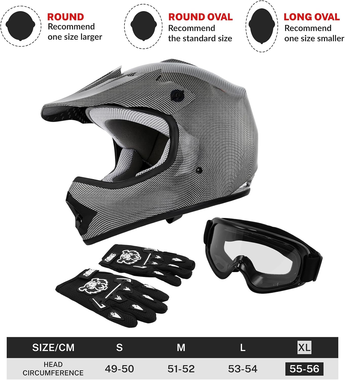 Kids Dirt Bike Helmet Youth Motorcycle Helmet DOT-Certified Full Face Helmets for Motocross ATV Off-Road Street Bike with Goggles & Gloves, Blue Flame Medium | Motorcycle Riding Gear included Goggles & Gloves, Ultra-Lightweight, For ATV UTV Off-Road, Blu…