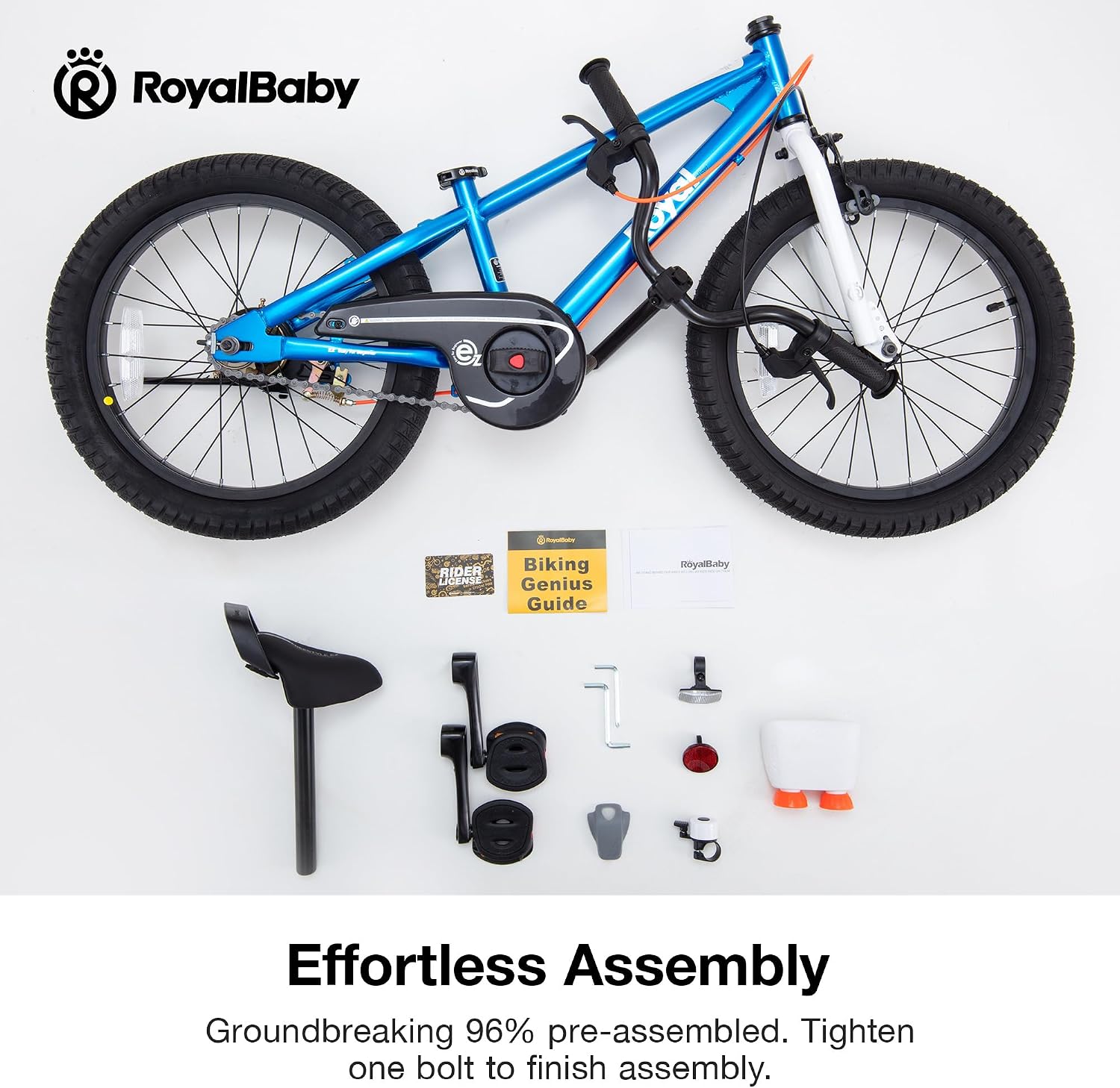 RoyalBaby EZ Kids Bike 12 14 16 18 20 Inch Balance Pedal 2-in-1 Training Bicycle Boys Girls Ages 3 to 12 Years Easy Learn for Beginners