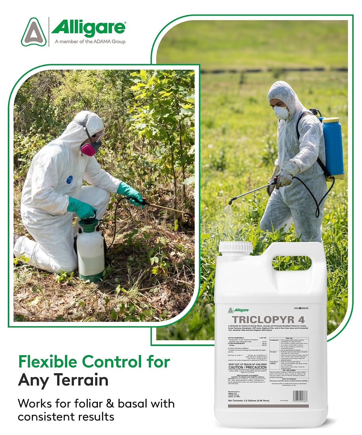 ALLIGARE - : Triclopyr 4 Herbicide Selective Weed Killer for Woody Plants, Brush for Forestry, Pastures, Rights-of-Way & Industrial Sites - Compare to Garlon 4 & Remedy - 1 Gallon