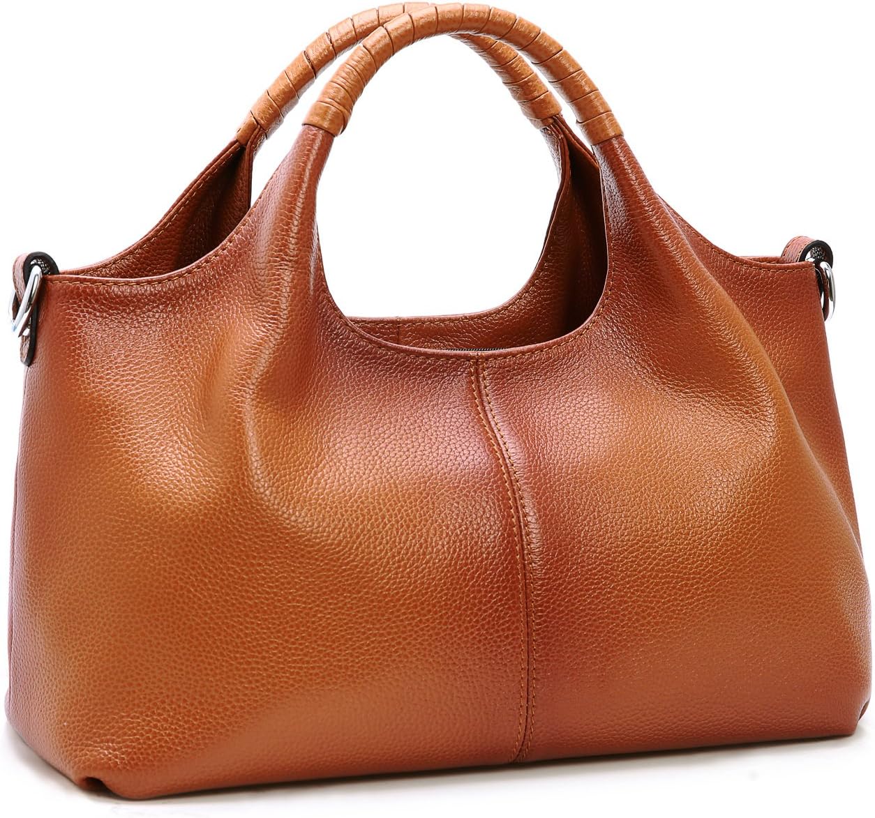 Iswee Leather Satchel Women Purse and Handbag Crossbody Shoulder Bag Hobo | Genuine Cowhide Leather Tote Top Handle Bag Soft & Durable Medium Size Bags with Detachable Multiple Pocketbooks Trendy